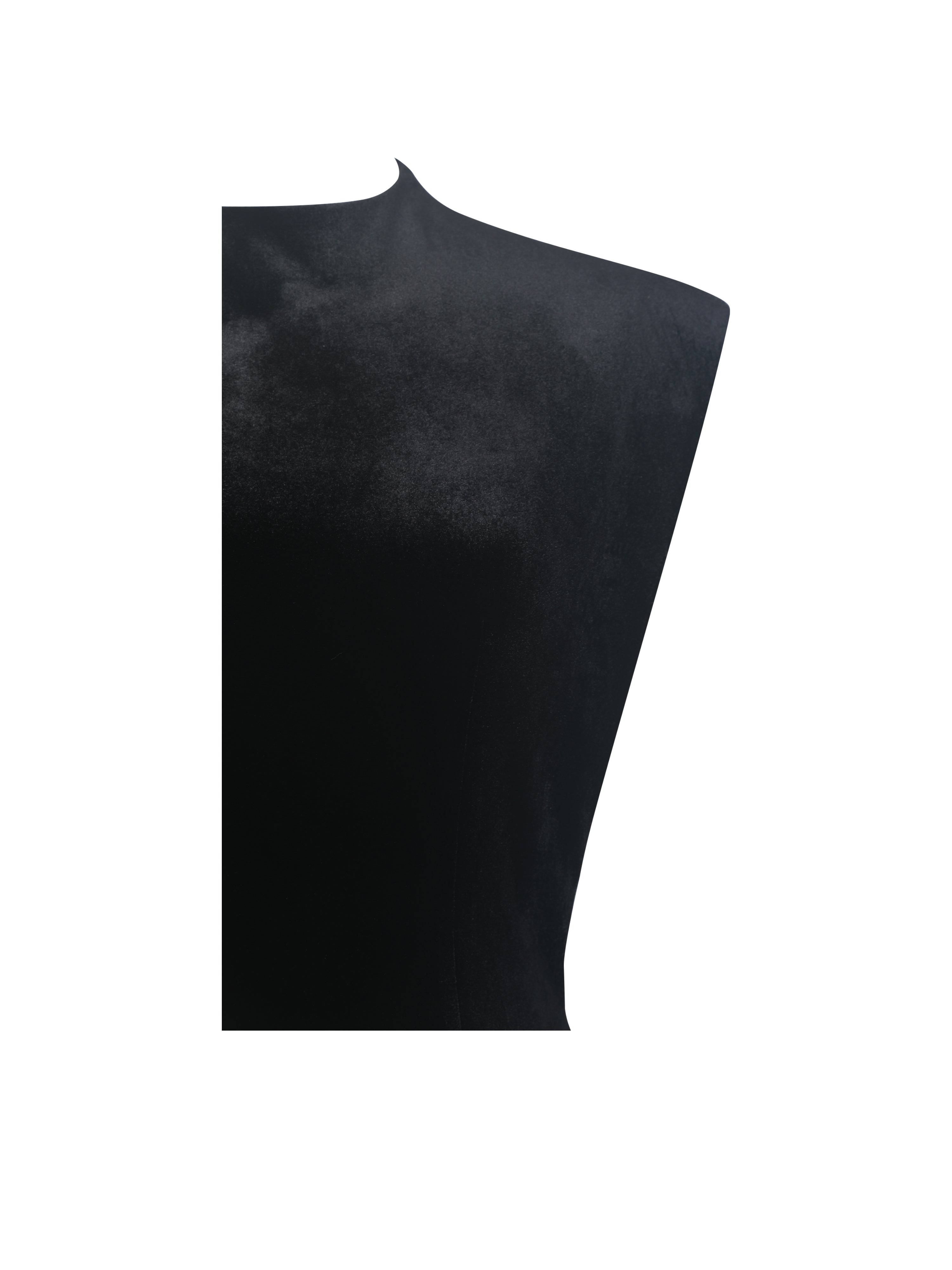 Vienna Black Velvet Mock Neck Mini Dress