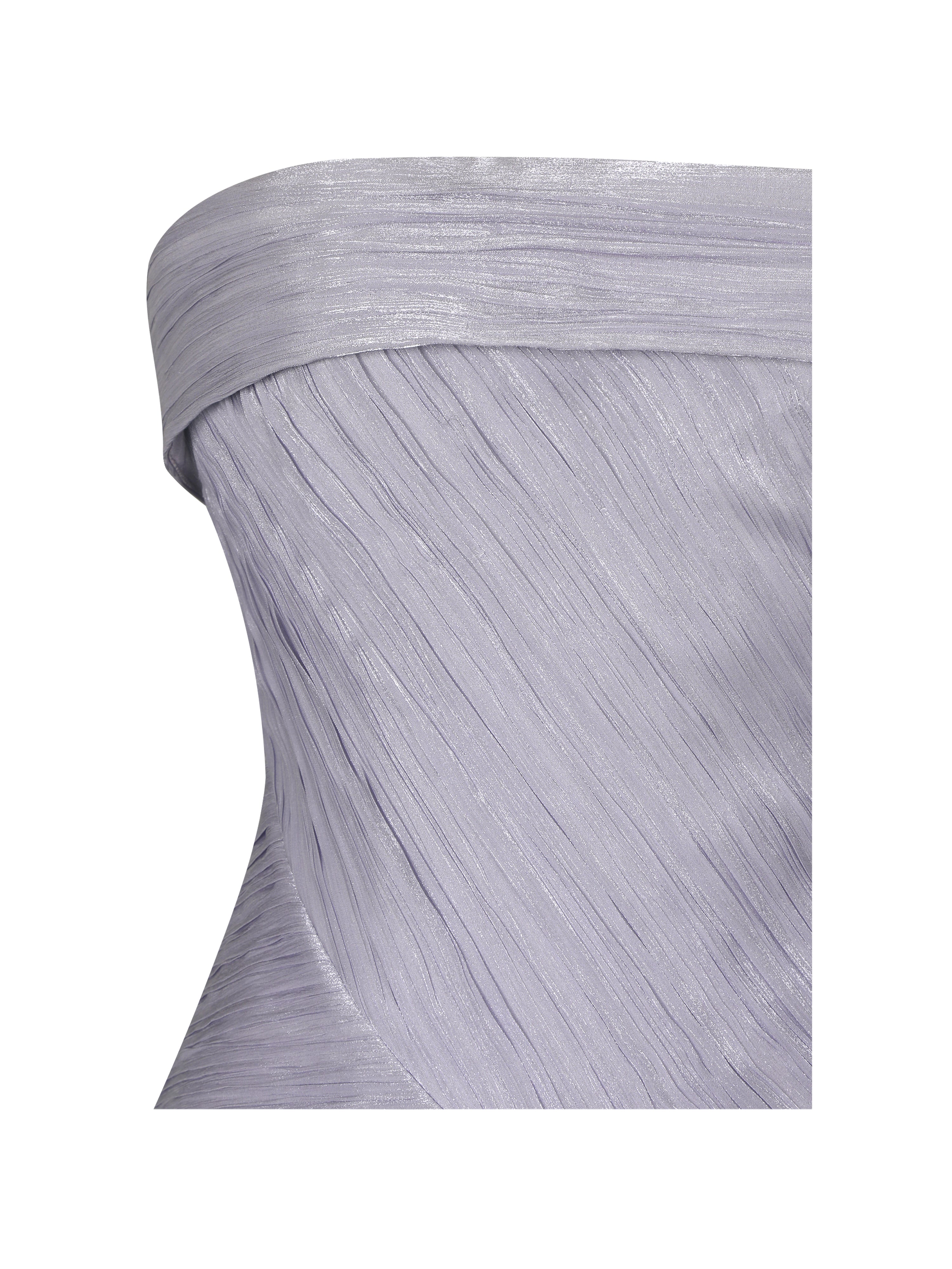 Yalena Lavender Crystal Organza Strapless Mini Dress