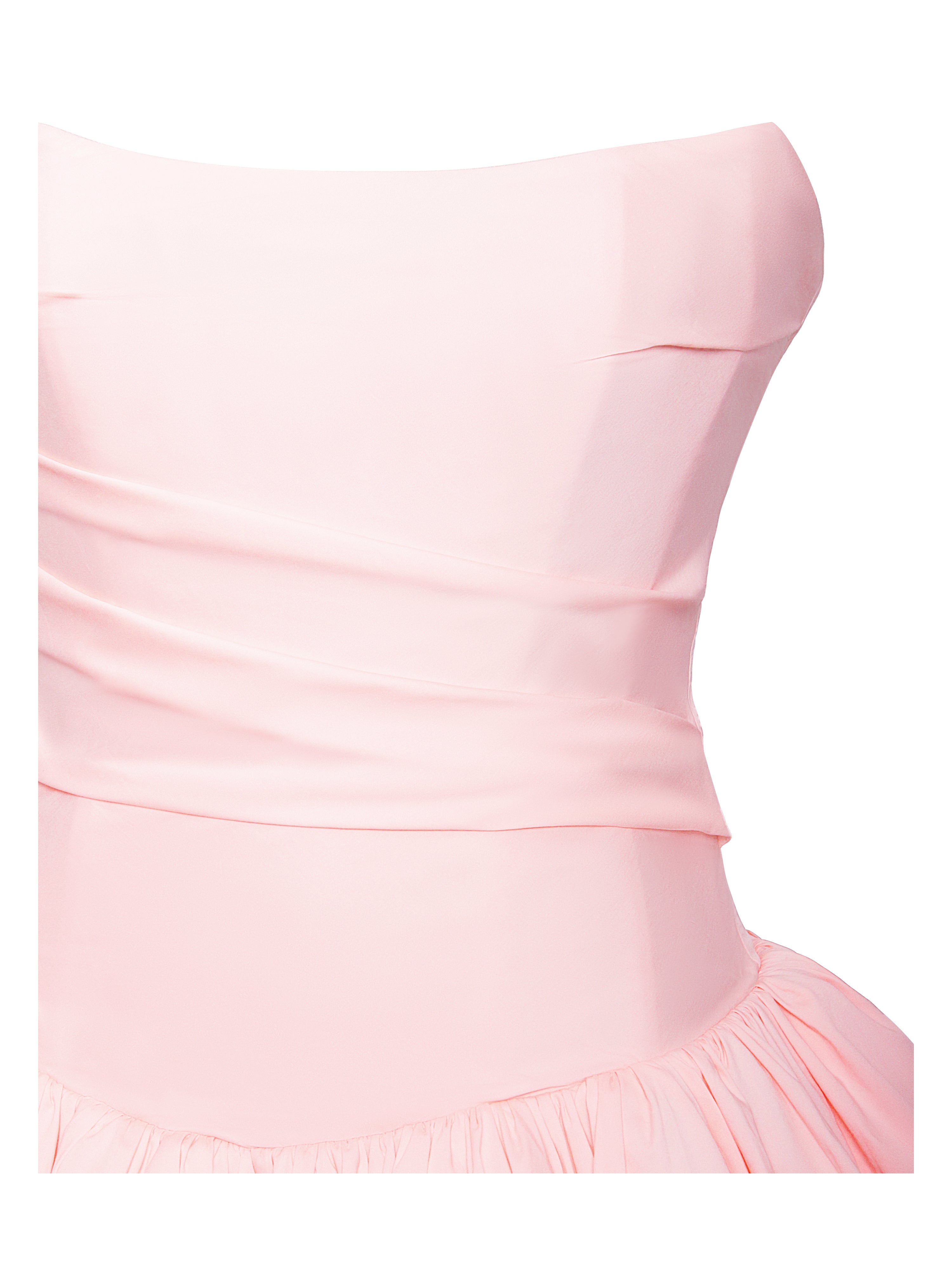 Oletta Pink Corset Strapless Bubble Hem Mini Dress