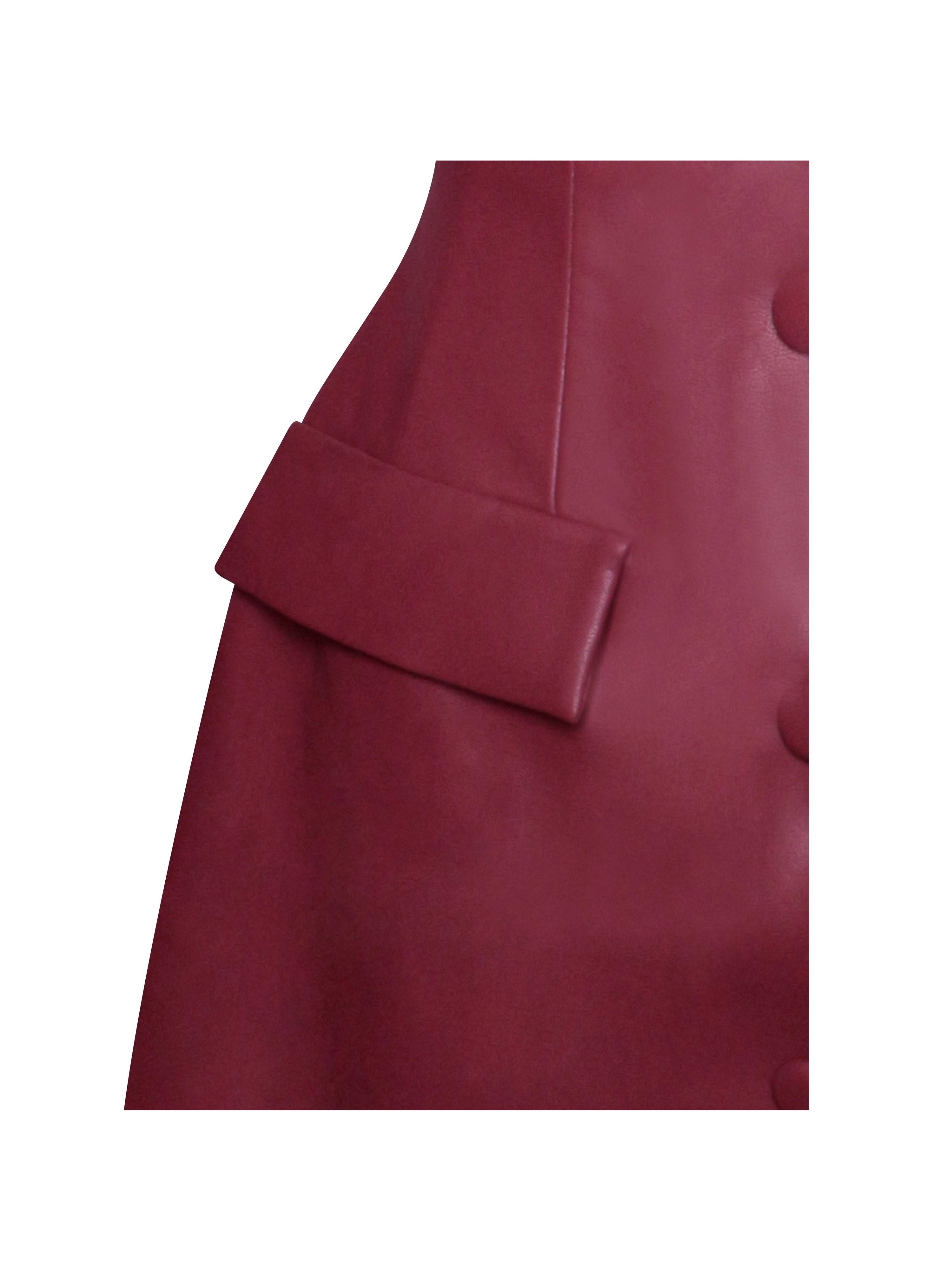 Baila Burgundy Vegan Leather Blazer Mini Dress