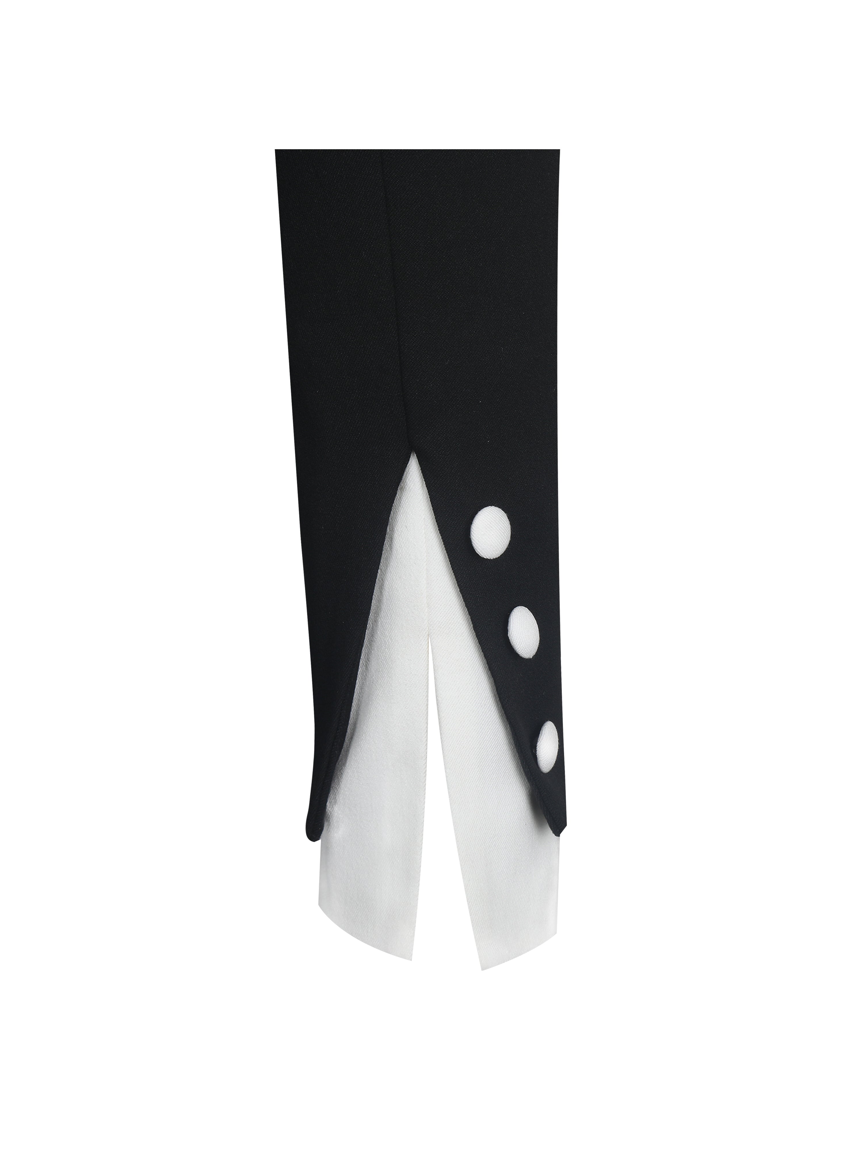 Heather Black Collared Decorative Button-Front Mini Dress