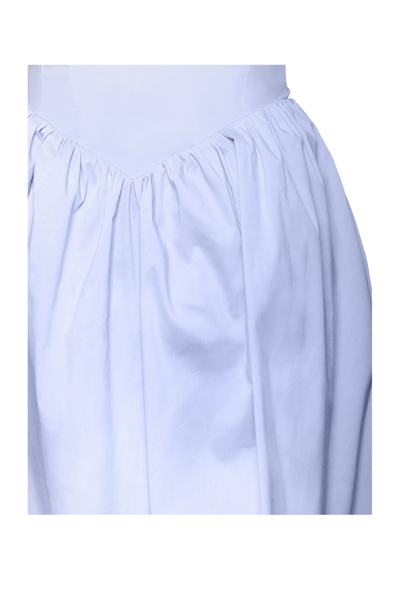 Reina Blue Drop Waist Corset Midi Dress