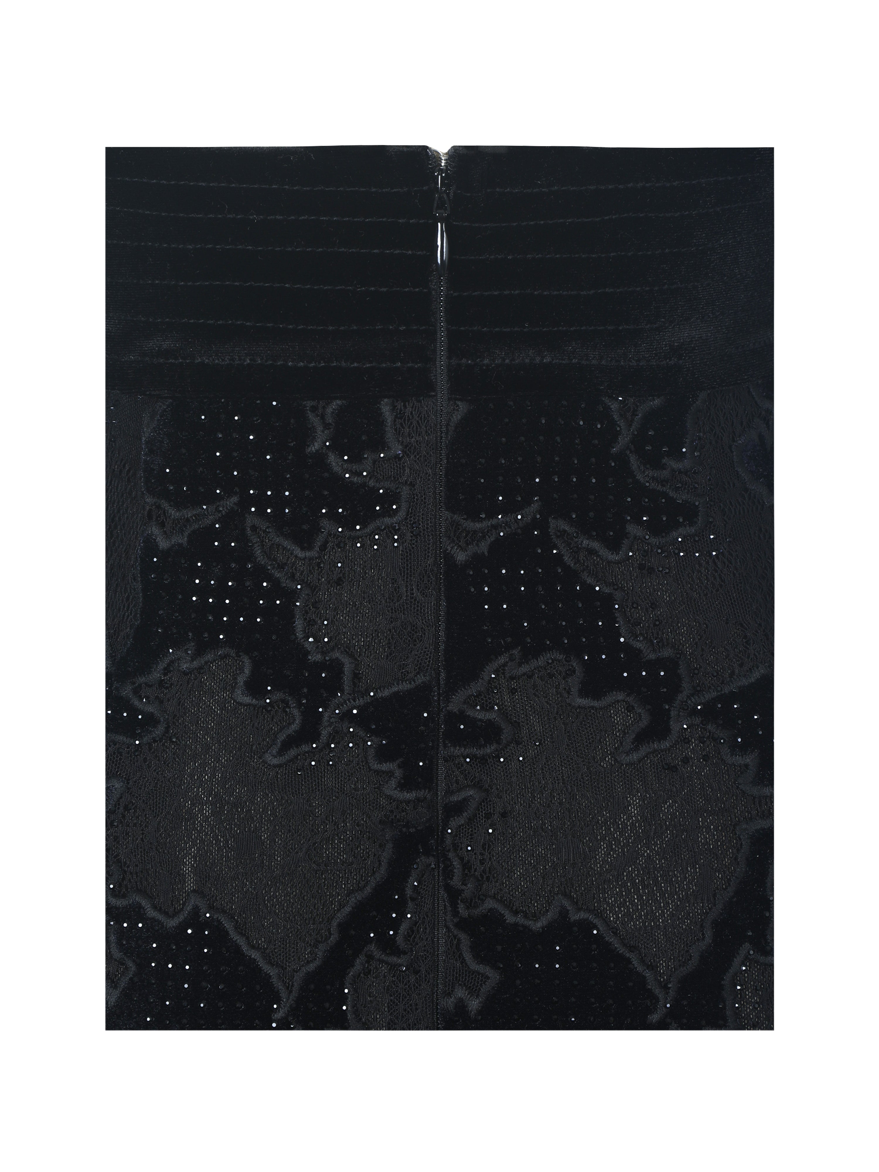 Quinsley Black Velvet Crystal Lace Maxi Dress