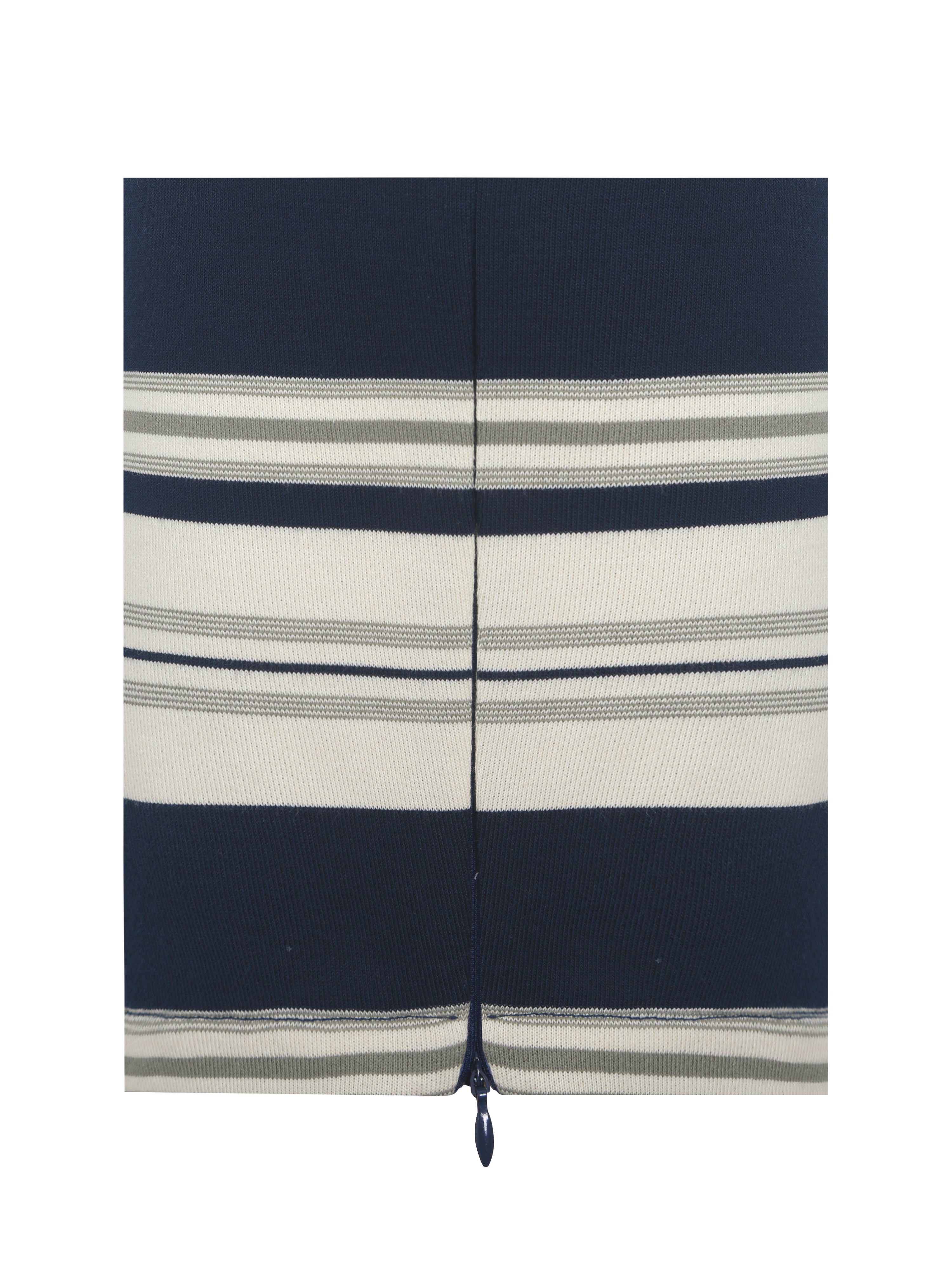 Whitley Navy & Ivory Piqué Cotton Striped Collared Mini Dress