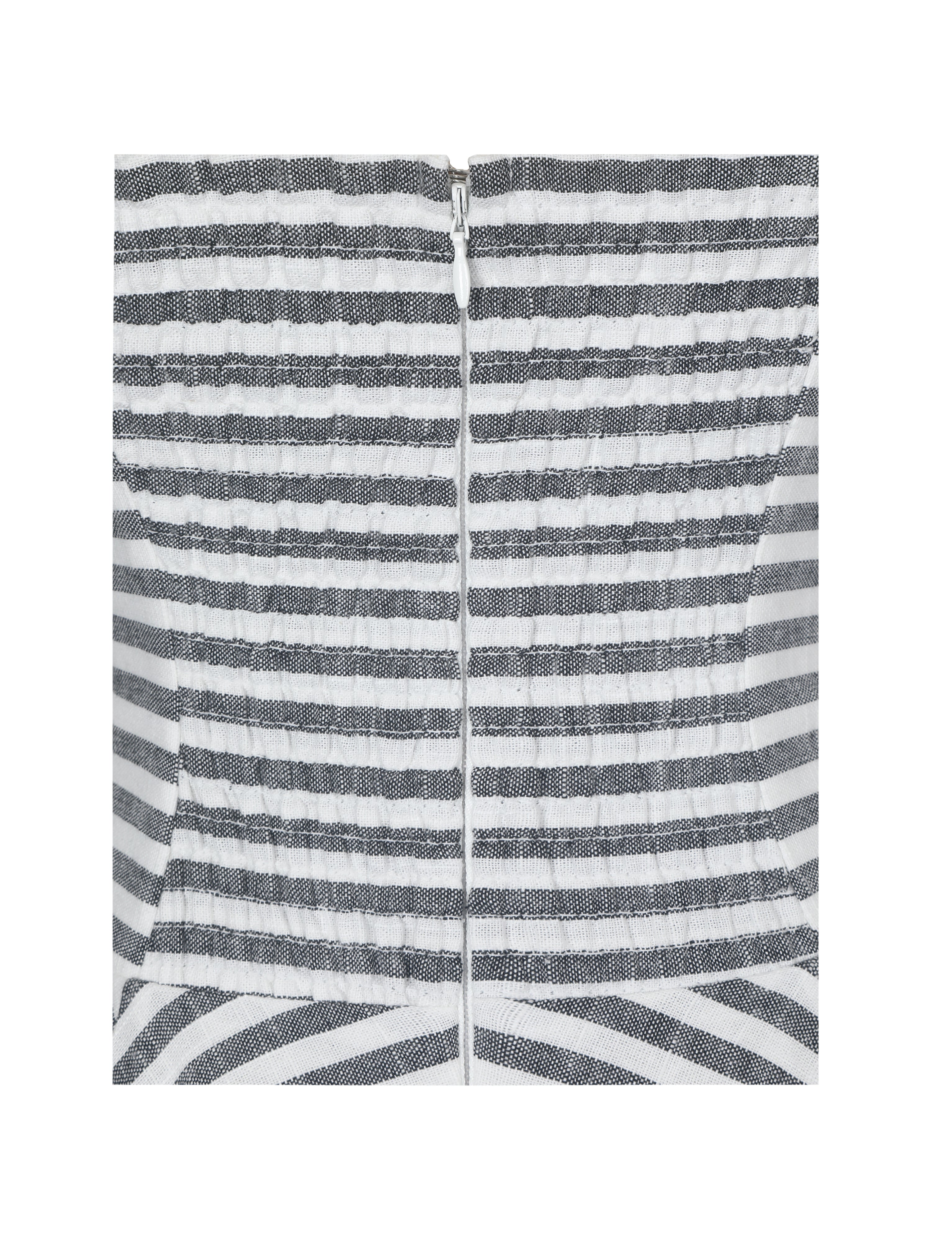 Riley Black & White Striped Linen Flared Midi Dress