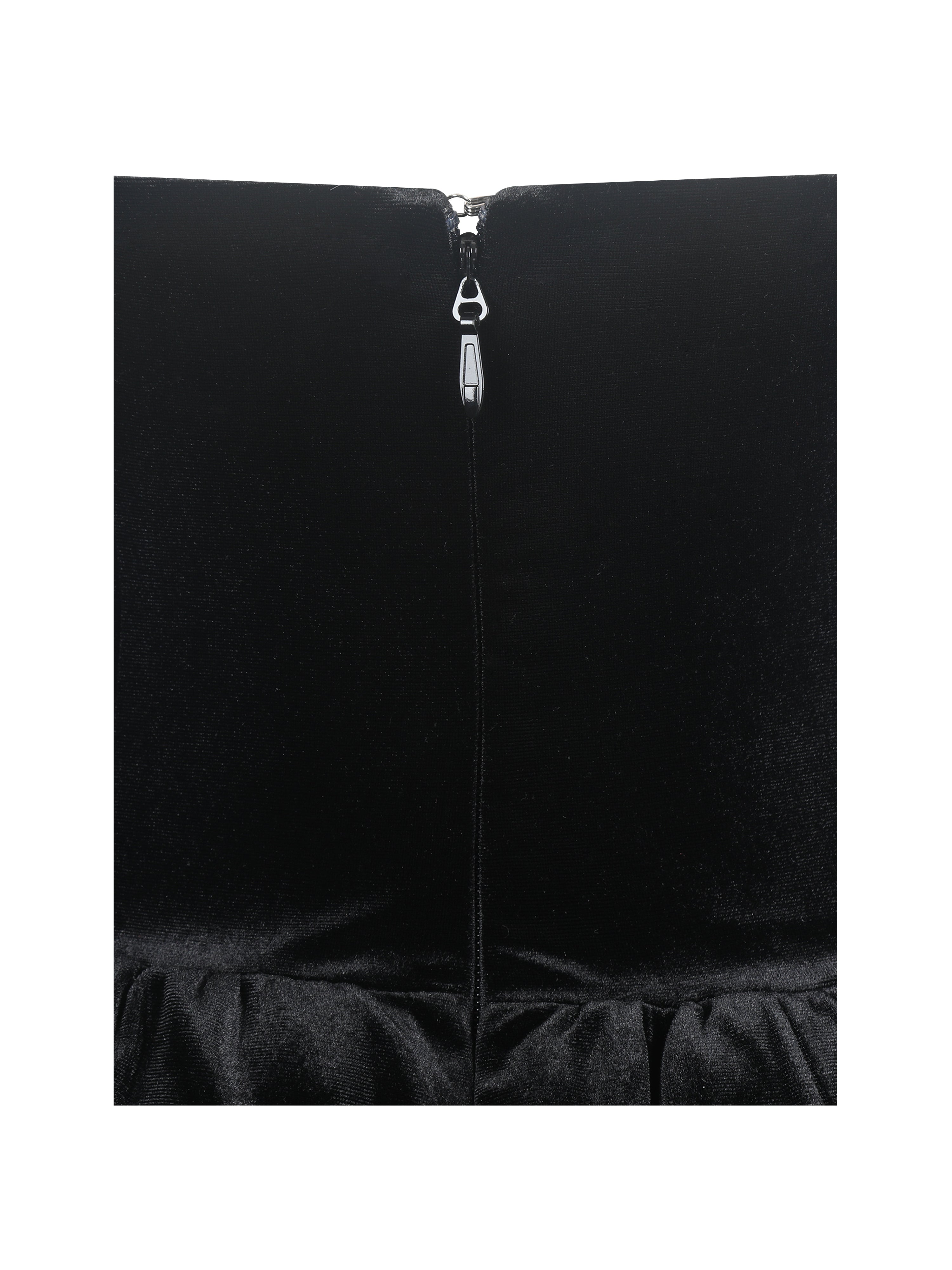 Catrina Black Velvet Square Neck Bow-Tie Mini Dress