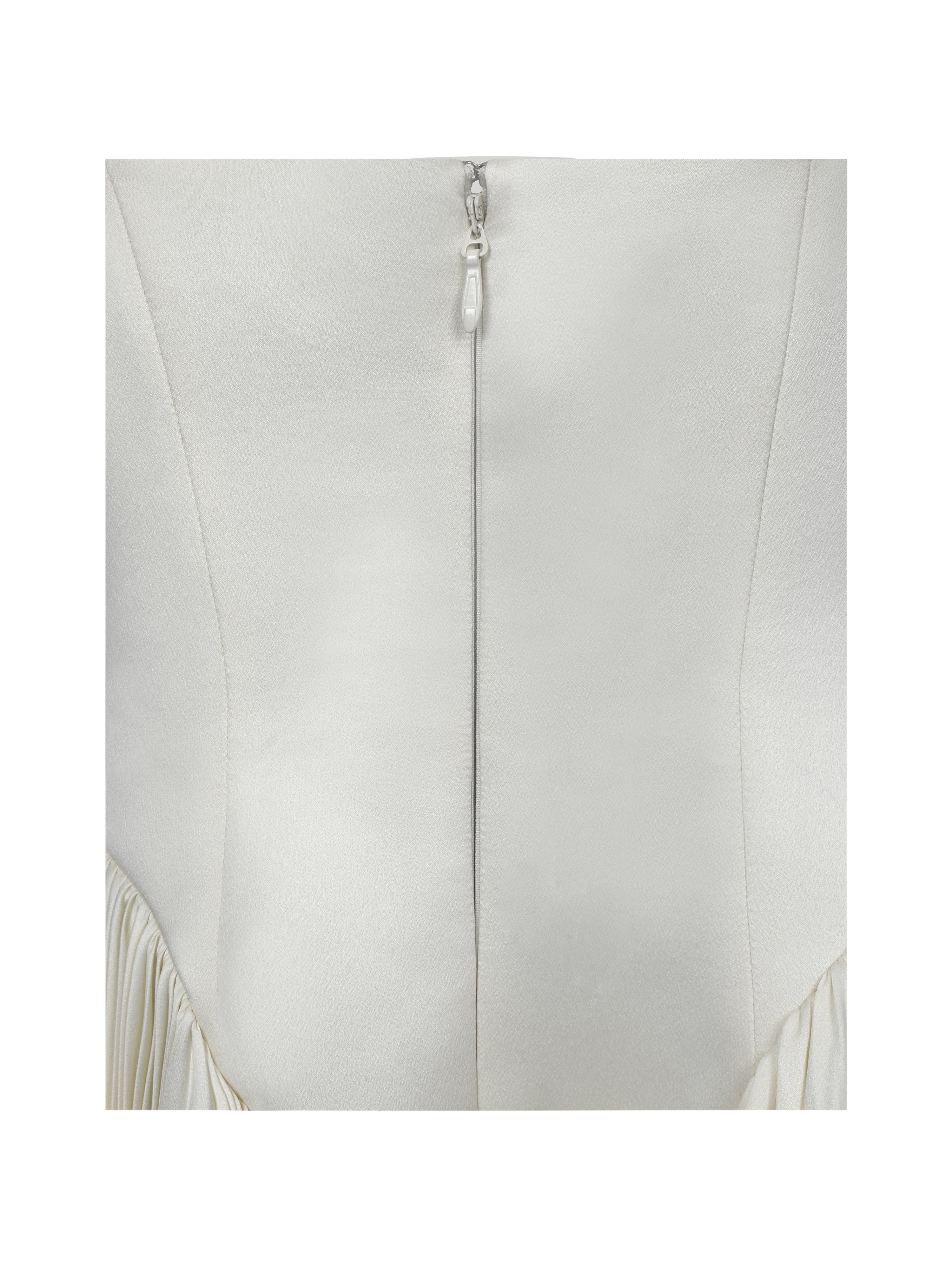 Marnie Butter Yellow Pleated Satin Midi Dress
