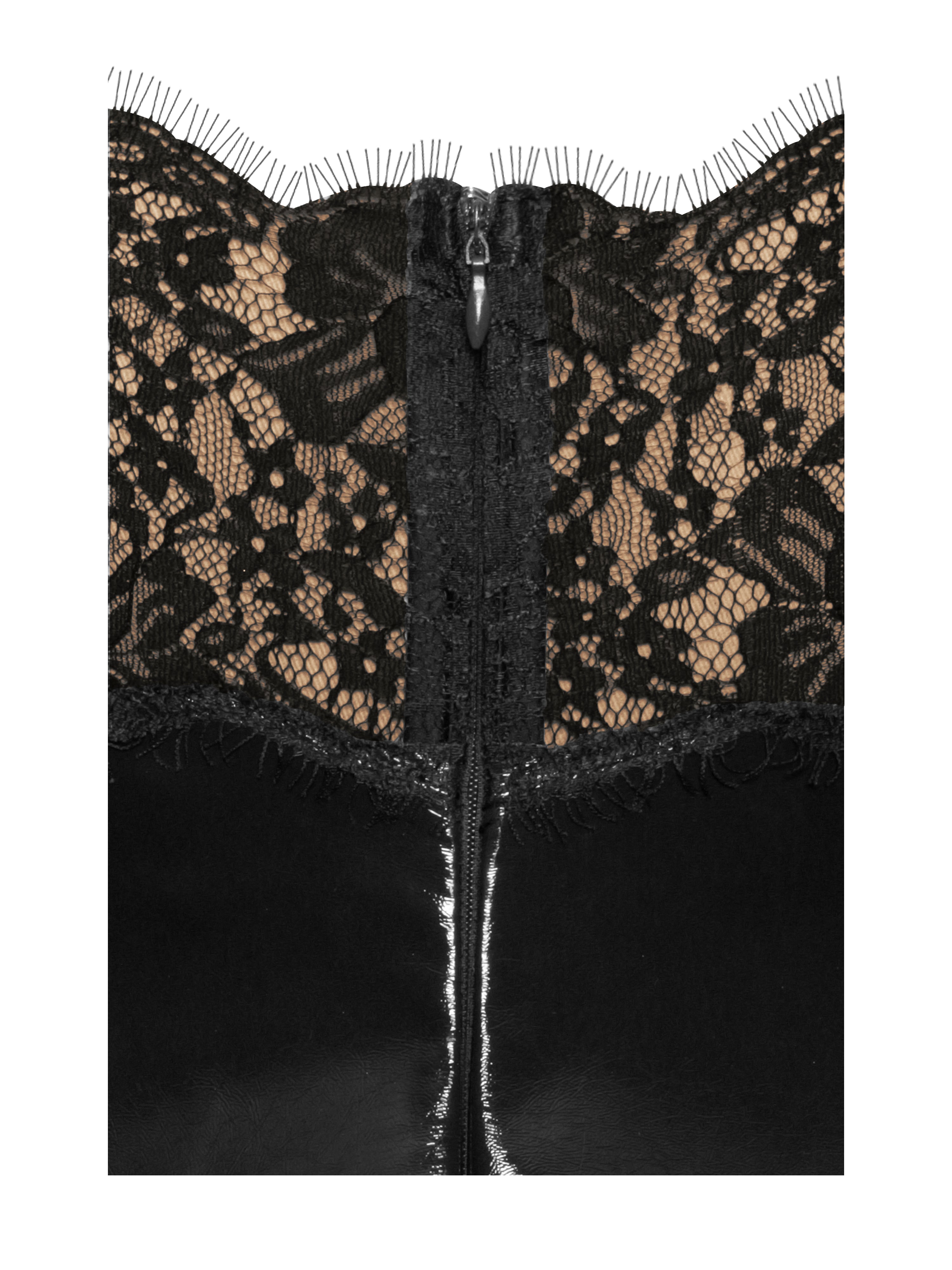 Miss Circle Shelby Black Vegan Leather with Lace Mini Dress XL Miss Circle Shelby Black Vegan Leather with Lace Mini Dress XL