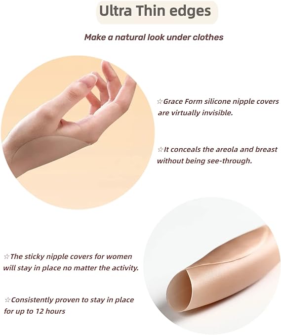 Ultra Thin Reusable Nipple Covers - Sticky Adhesive Silicone