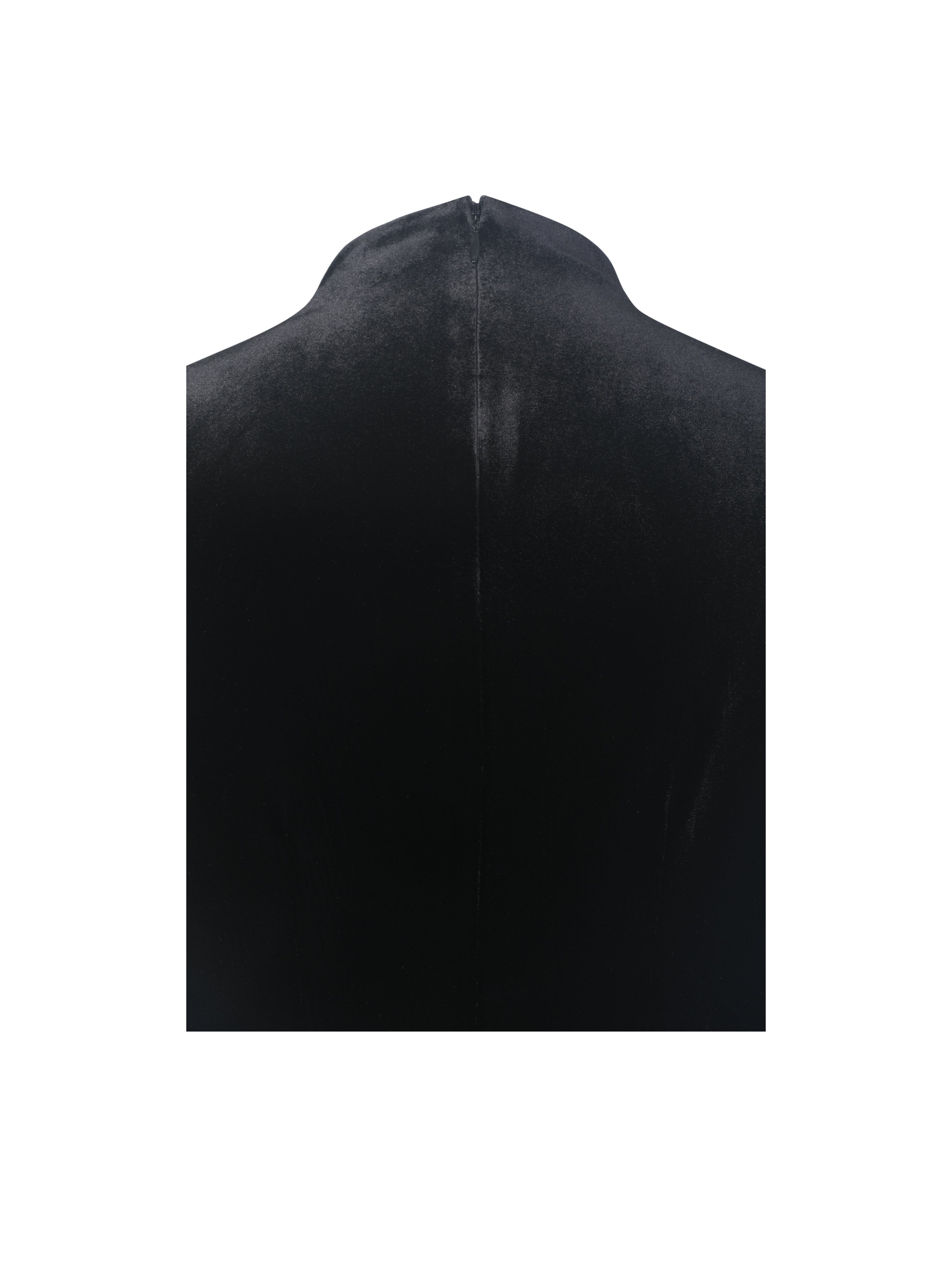 Vienna Black Velvet Mock Neck Mini Dress