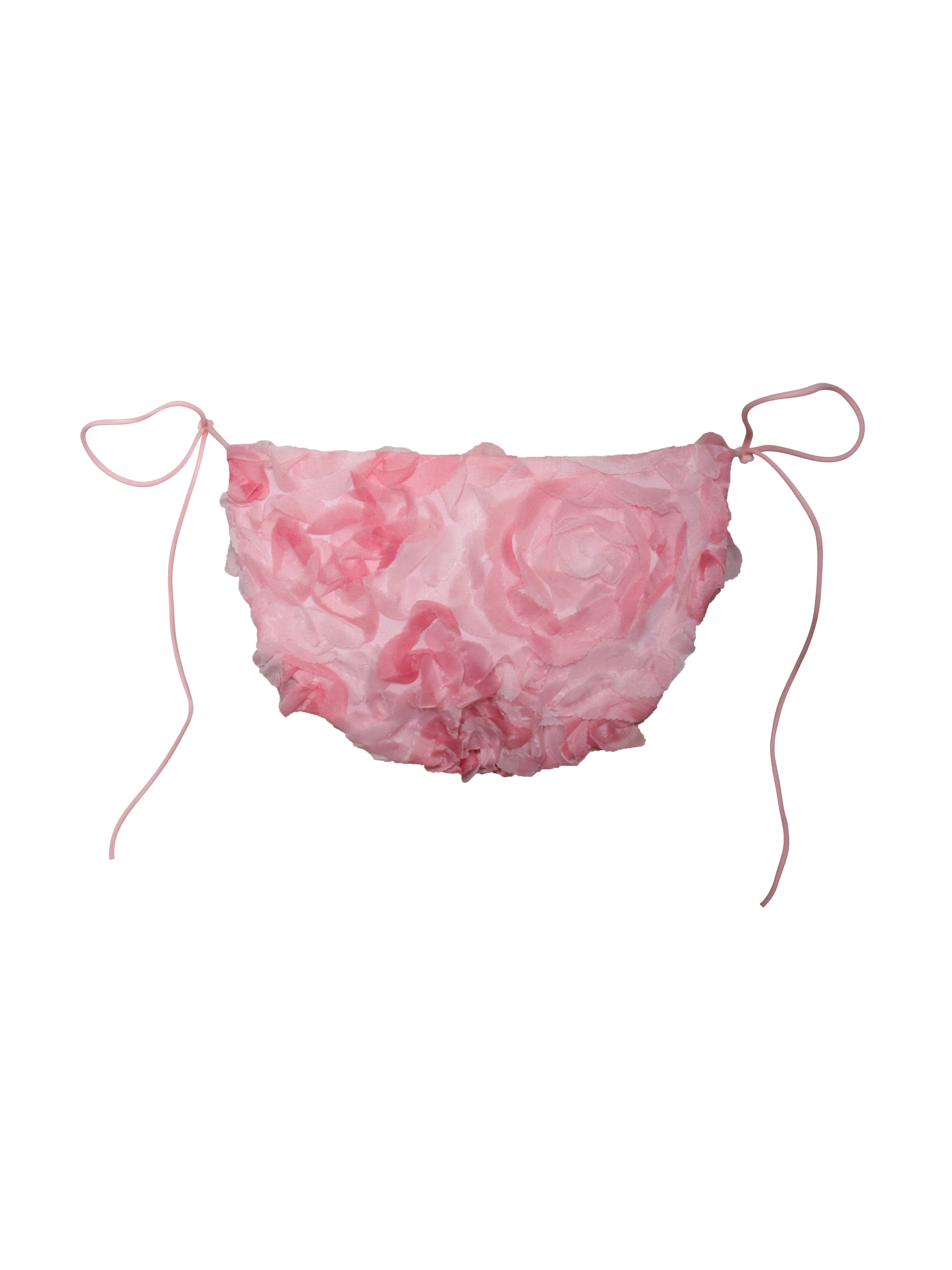 Zuri Pink Floral Appliqué Bikini Top