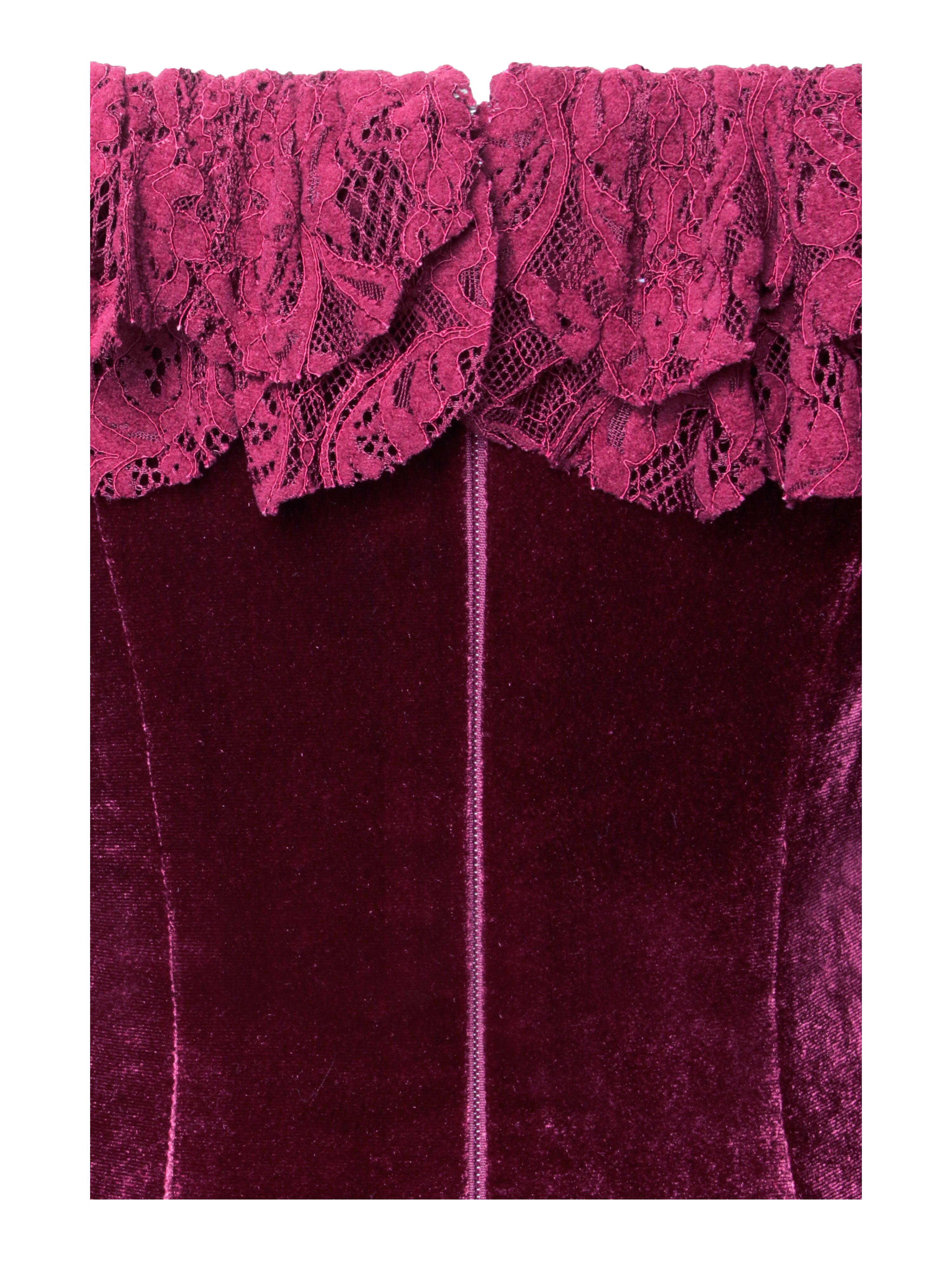 Yachira Burgundy Velvet Lace Flare Sleeve Mini Dress