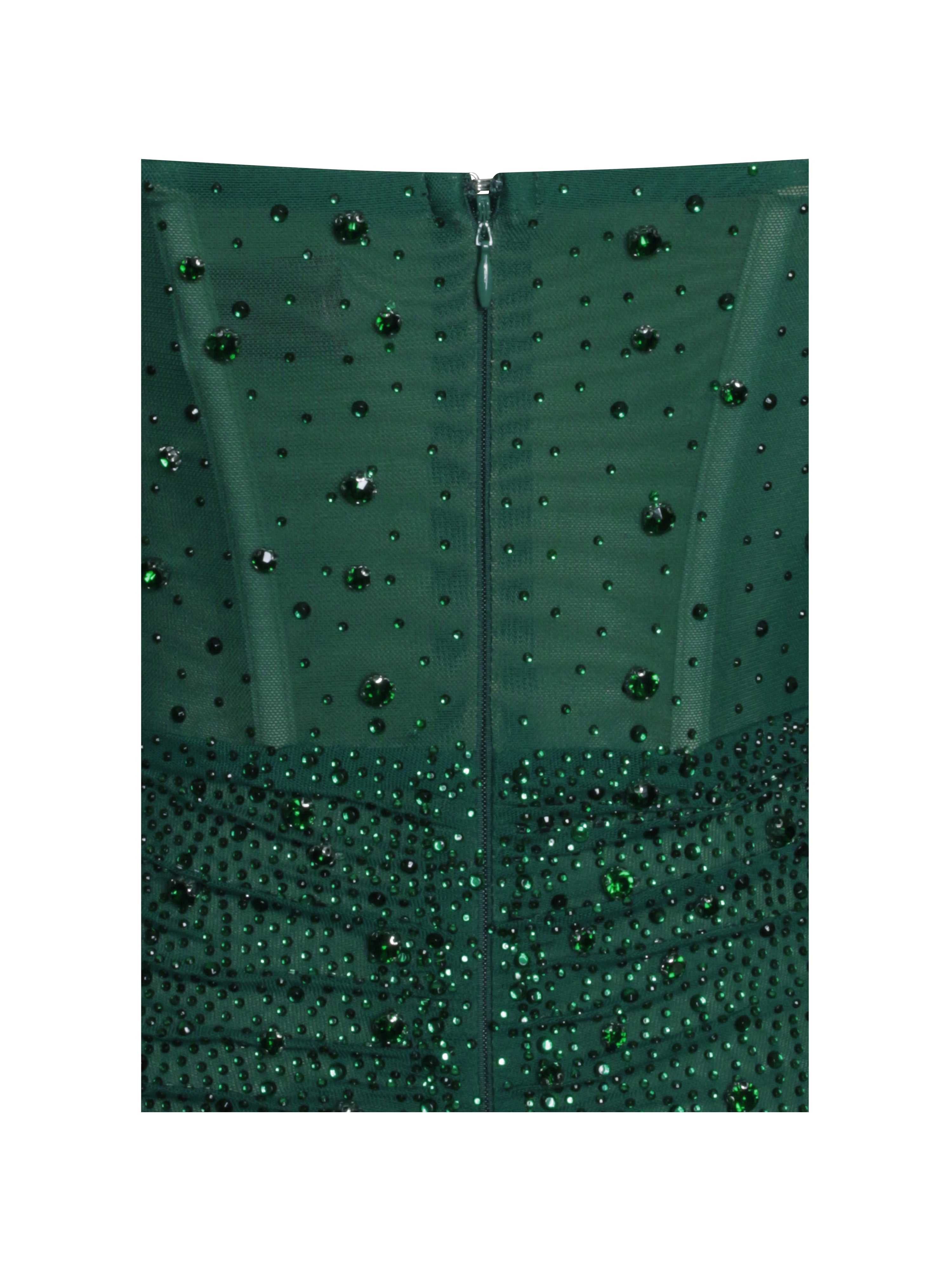 Fatima Green Crystal Sleeveless Corset Mermaid Maxi Dress