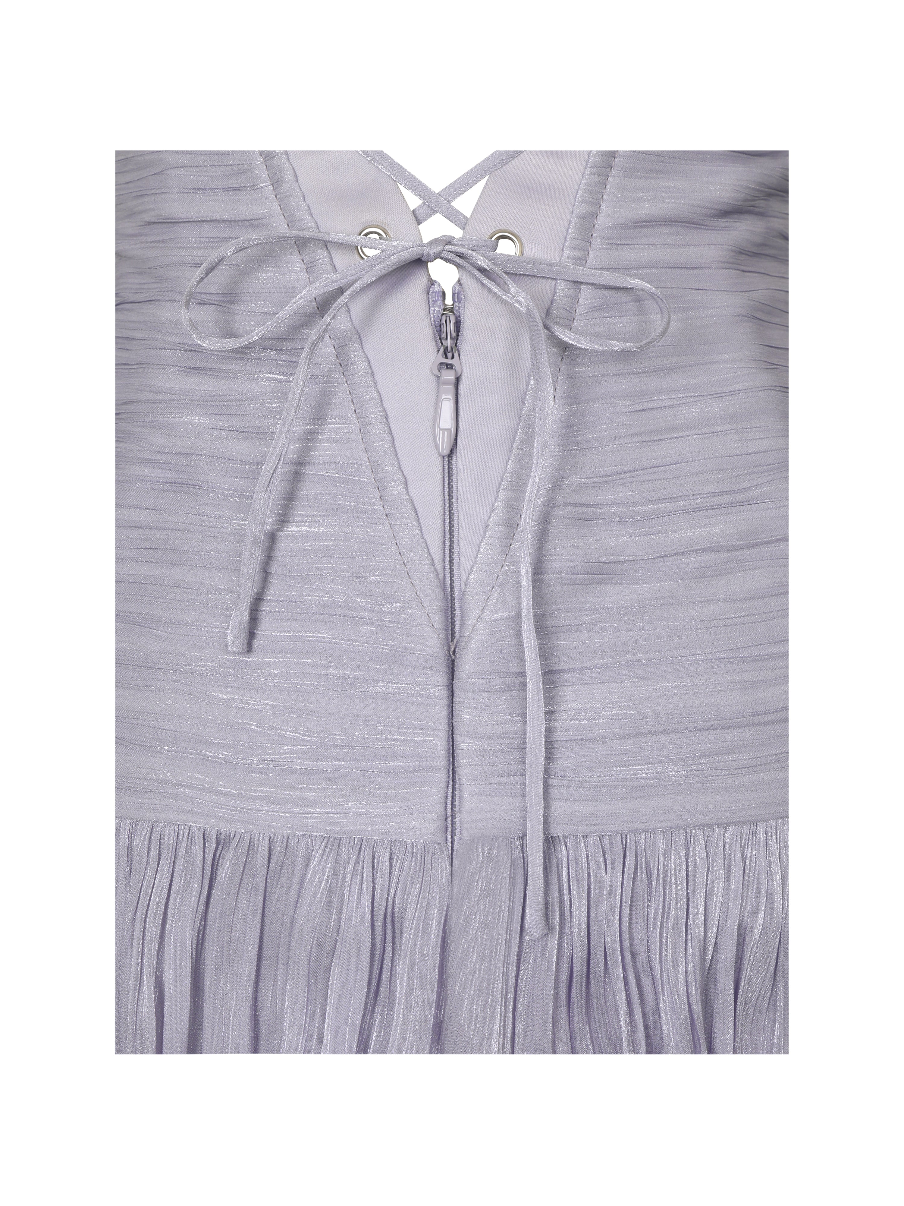 Yalena Lavender Crystal Organza Strapless Mini Dress