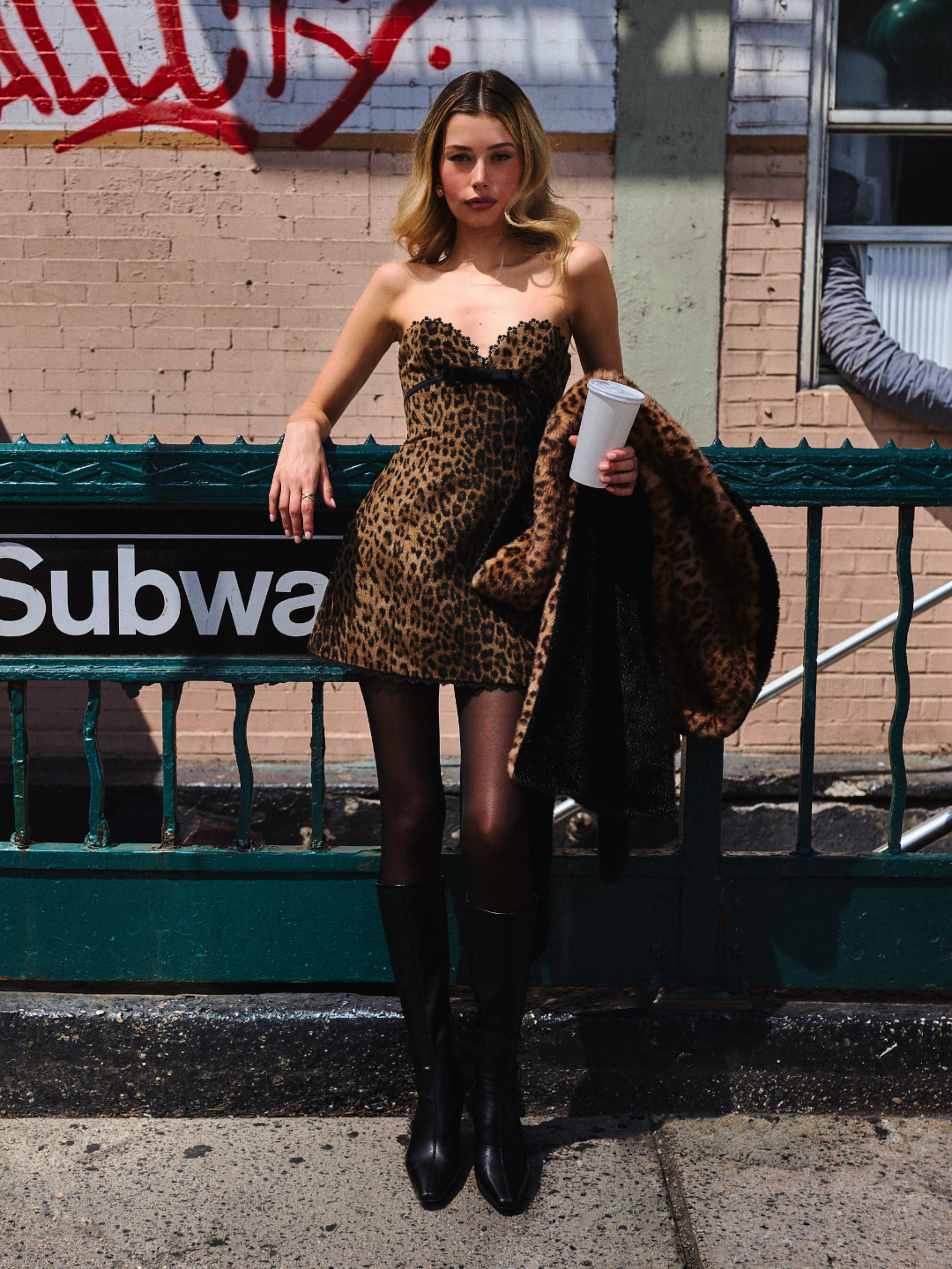 Ximena Cheetah Sweetheart Mini Dress