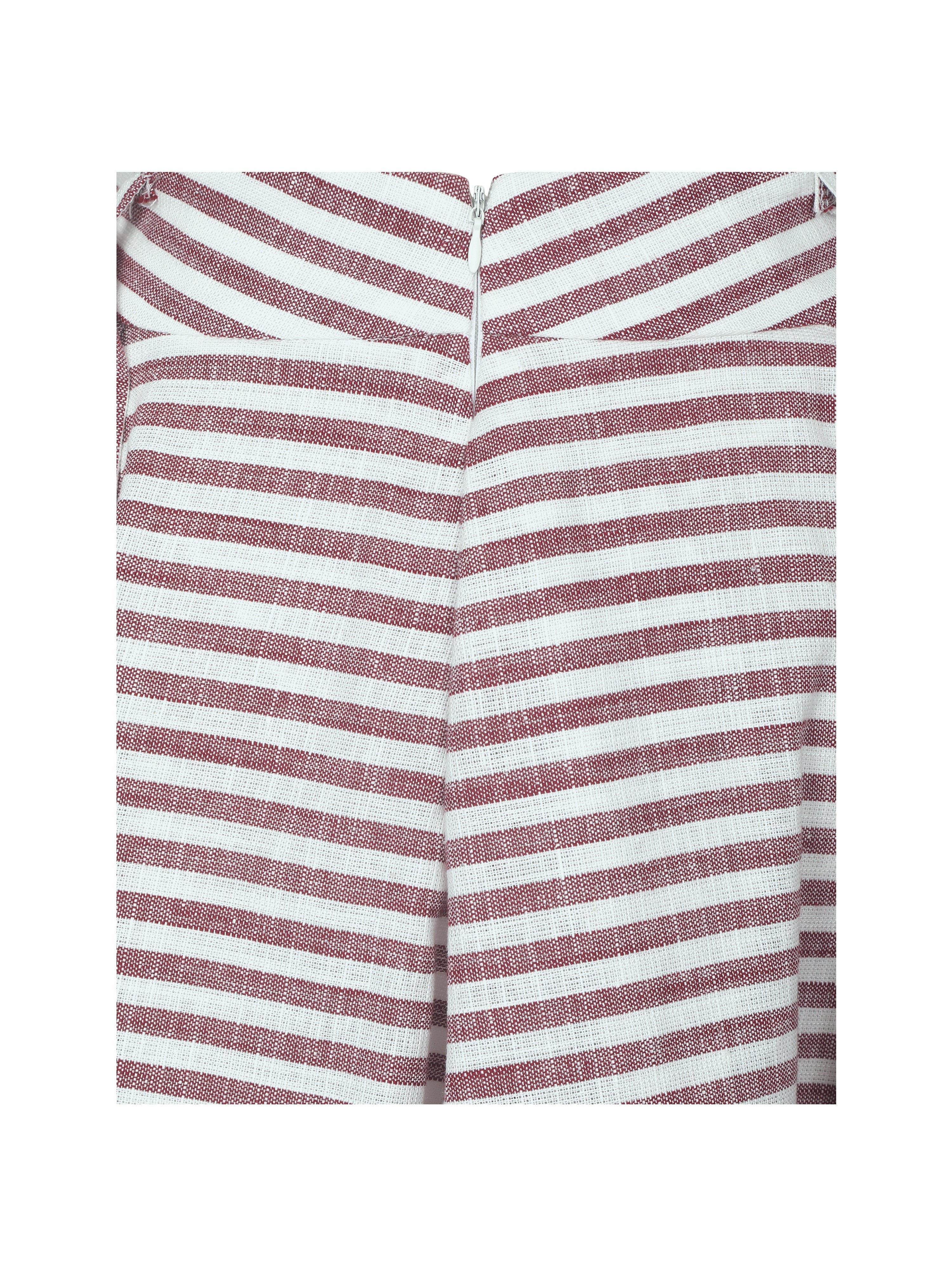 Xolani Red & White Striped Linen Mini Skirt
