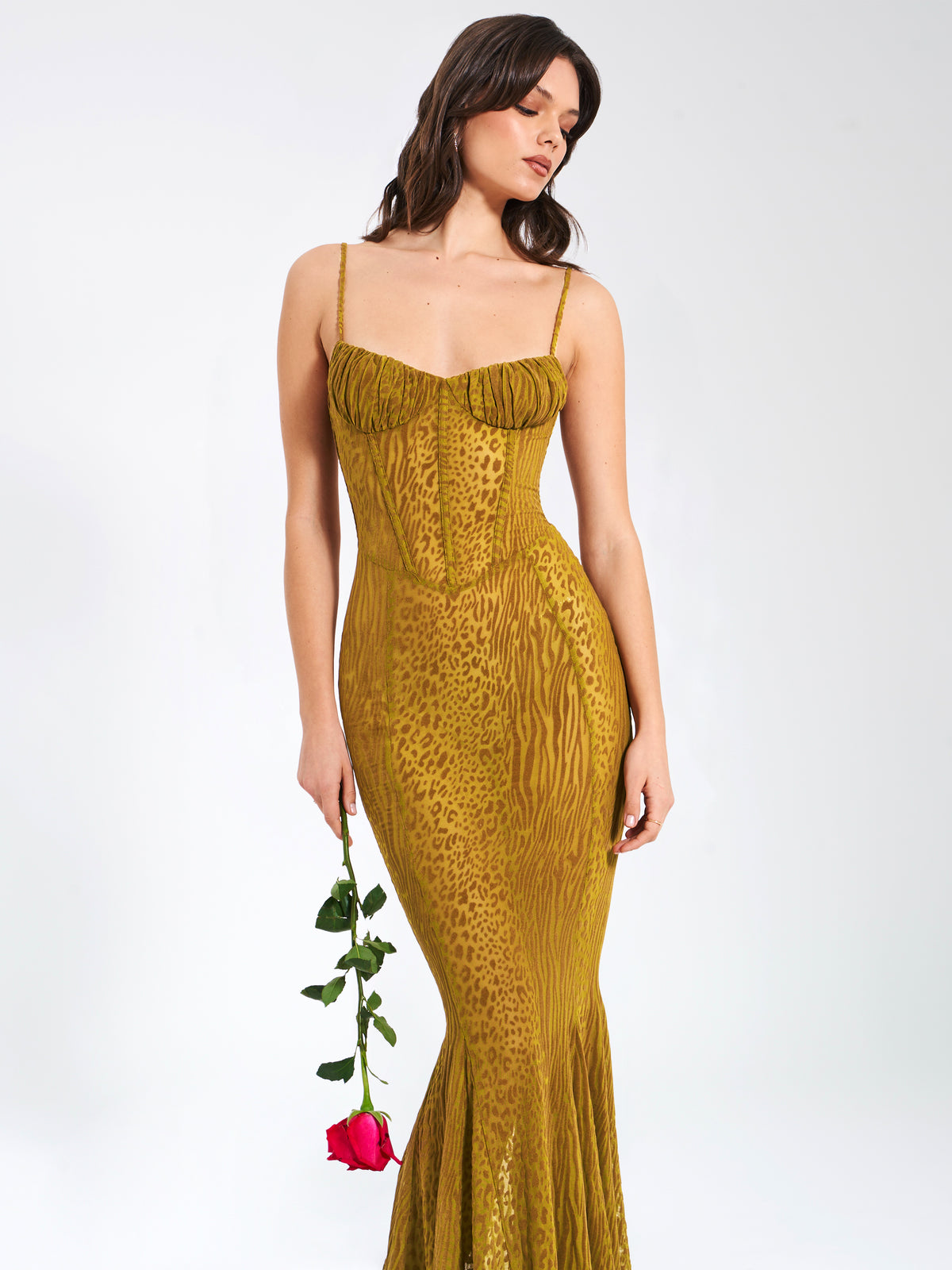 Kelani Gold Button Knit Maxi Dress Cream main image 1