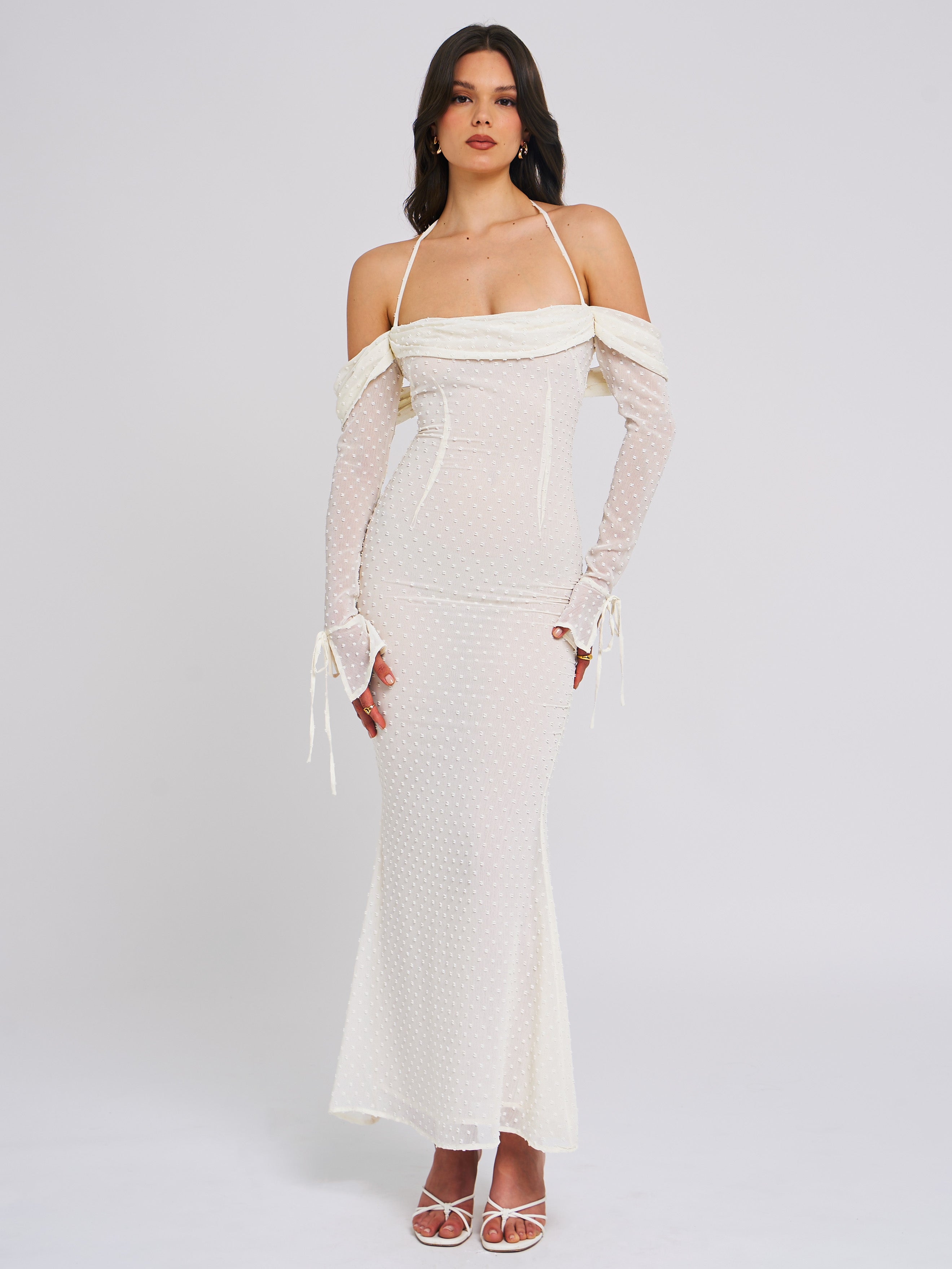 Kaia Long Sleeve Off Shoulder Maxi Dress