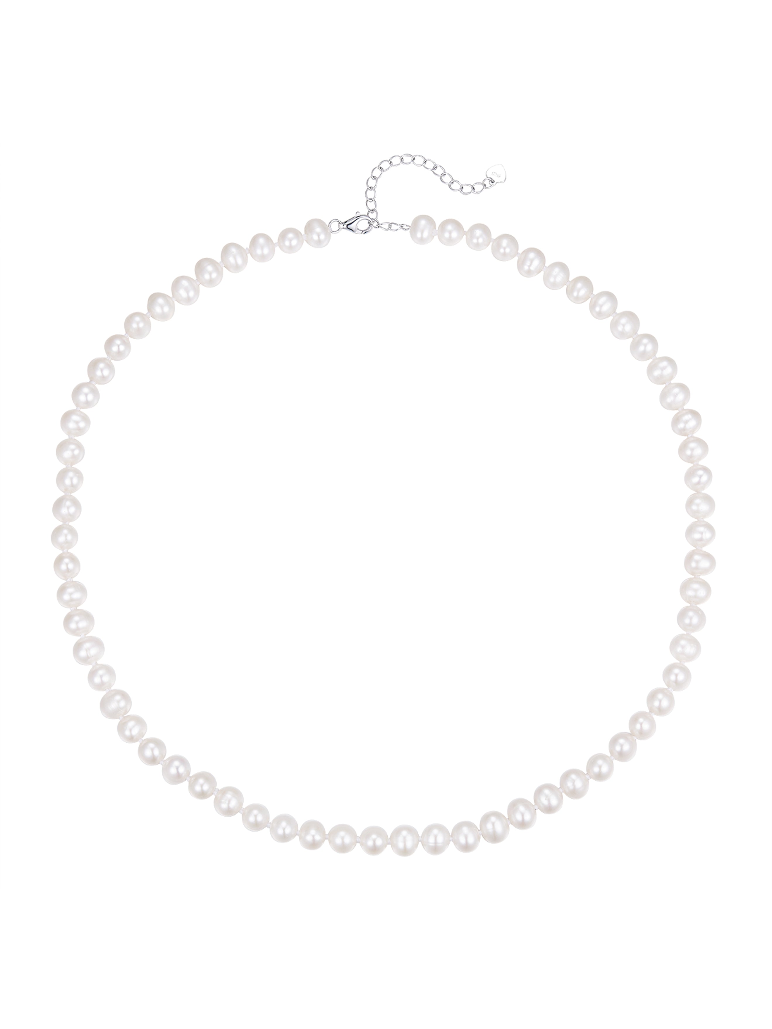 Freshwater Pearls Necklace with White Gold Vermeil