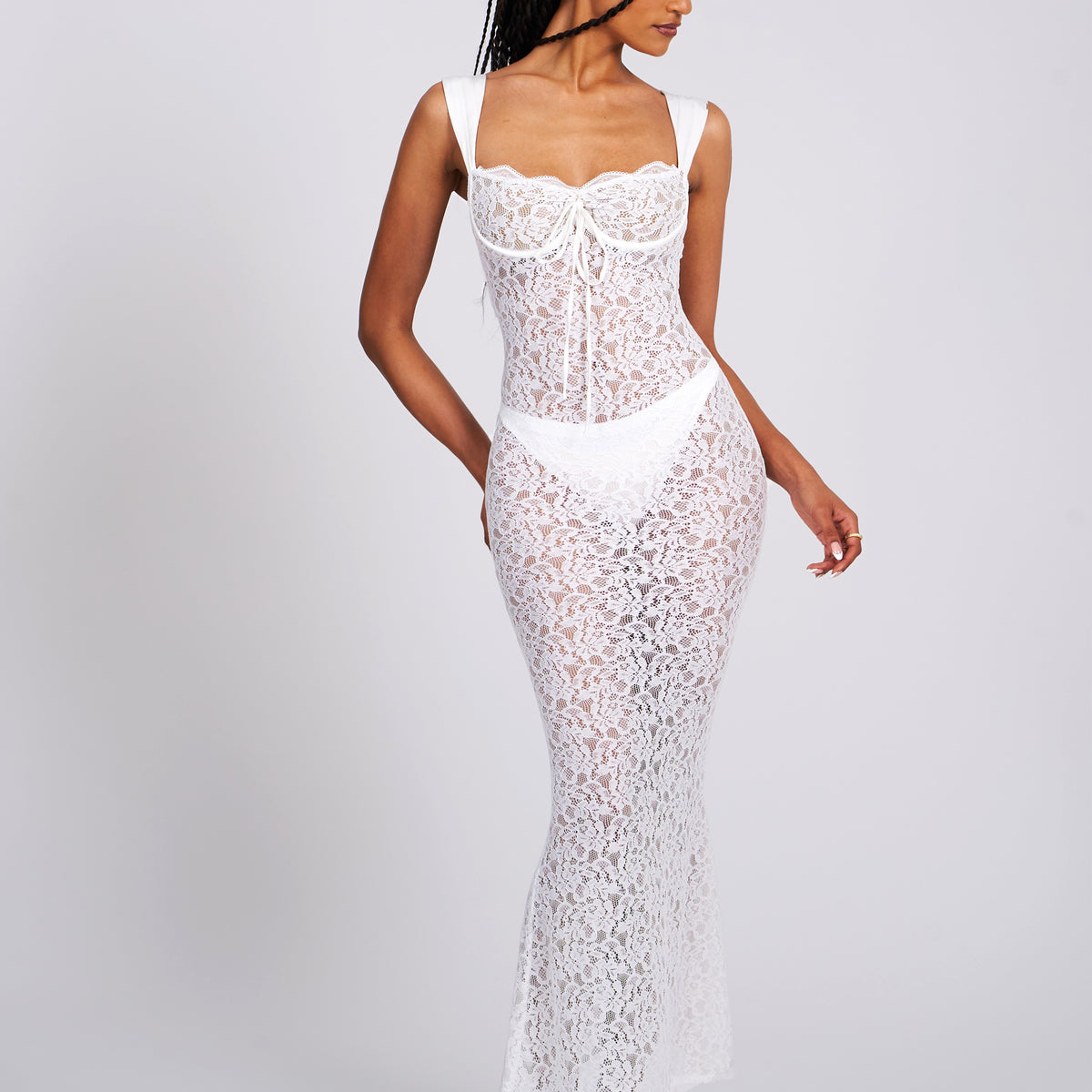 Veronica White Lace Maxi Dress Xs / US 2
