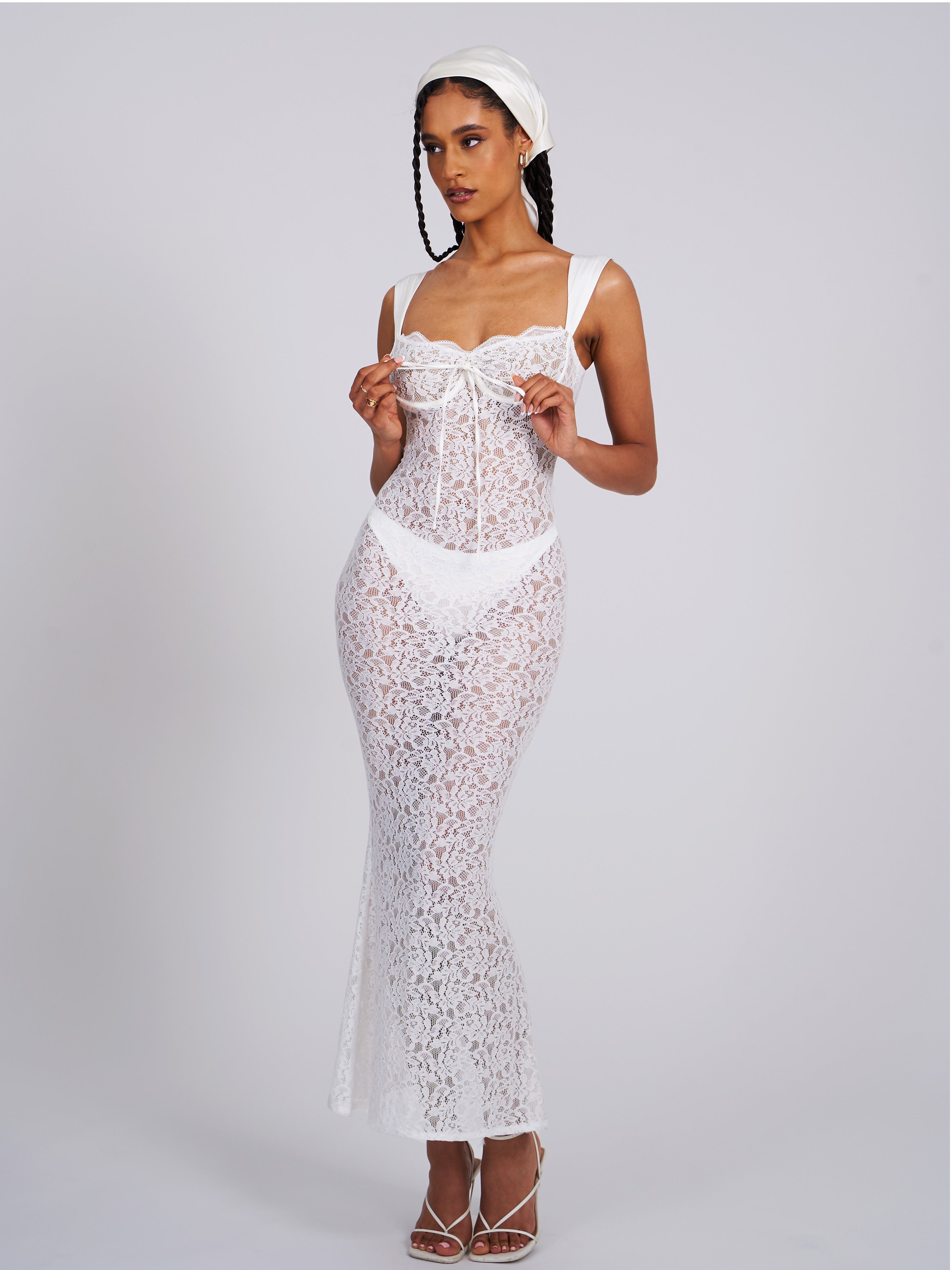 Veronica White Lace Maxi Dress