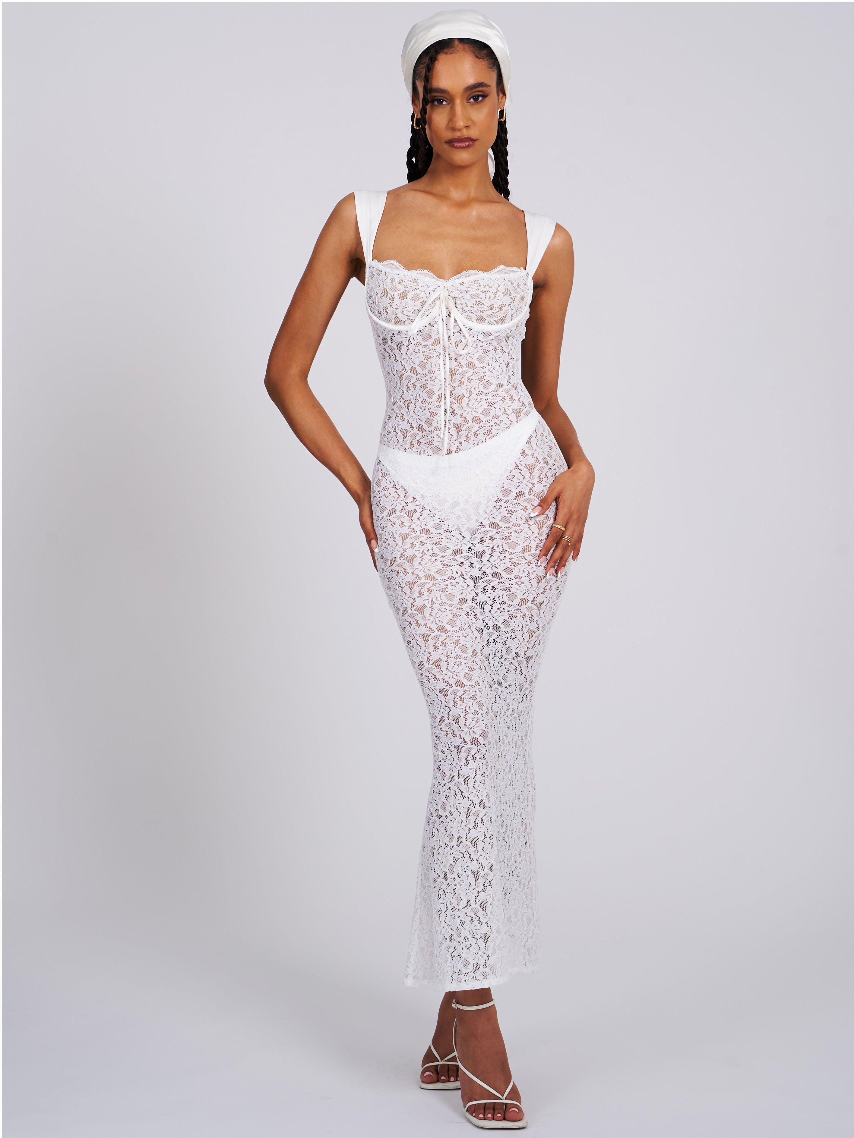 Veronica White Lace Maxi Dress