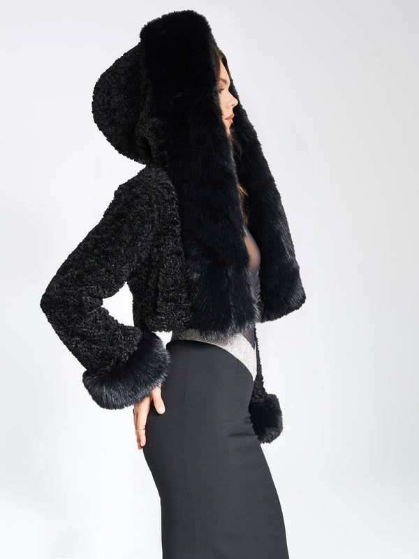Taylor Swift Poor Things Premiere Black Fur Coat - William Jacket