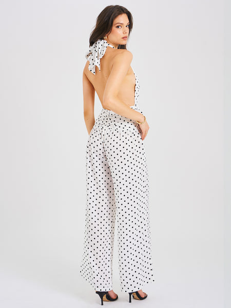 Black and white polka orders dot jumpsuit