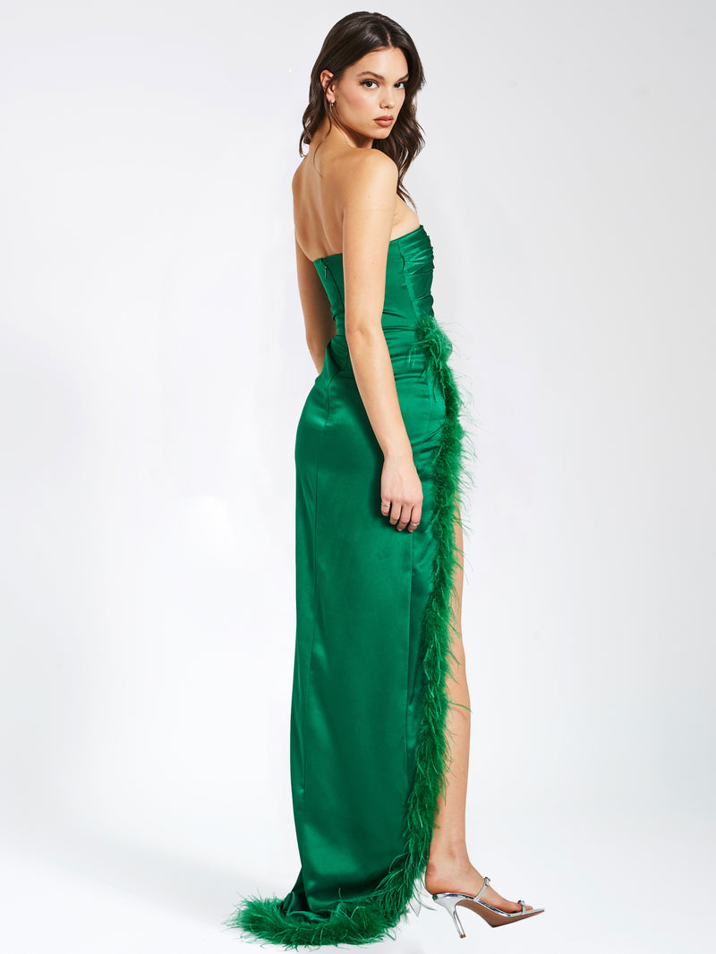 Emerald Green Emerald Green Cutout One-Shoulder Maxi Dress | Azazie