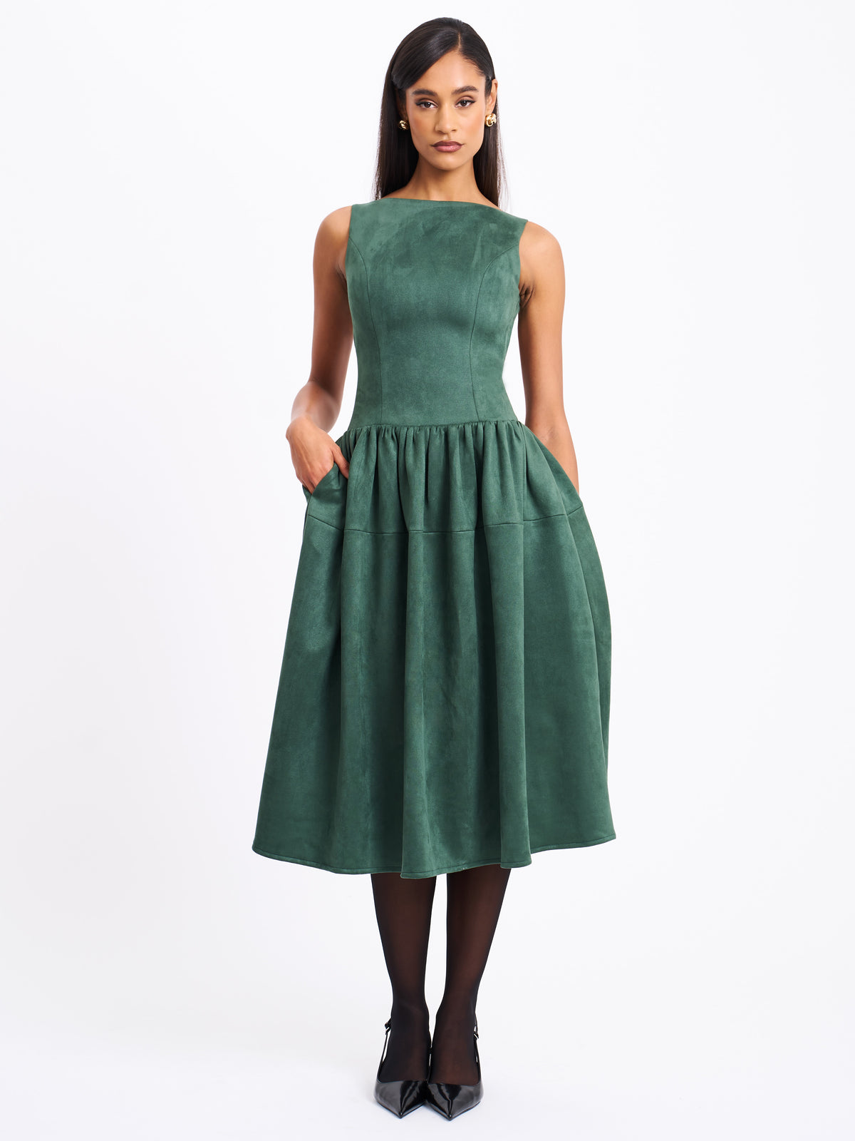 green boat neck dress Laila Suede Backless Midi PROM SHORT DRESSES Its also durable Category:White Blouse with Black Faux Bolero Only Strappy Cupped Detail Maxi