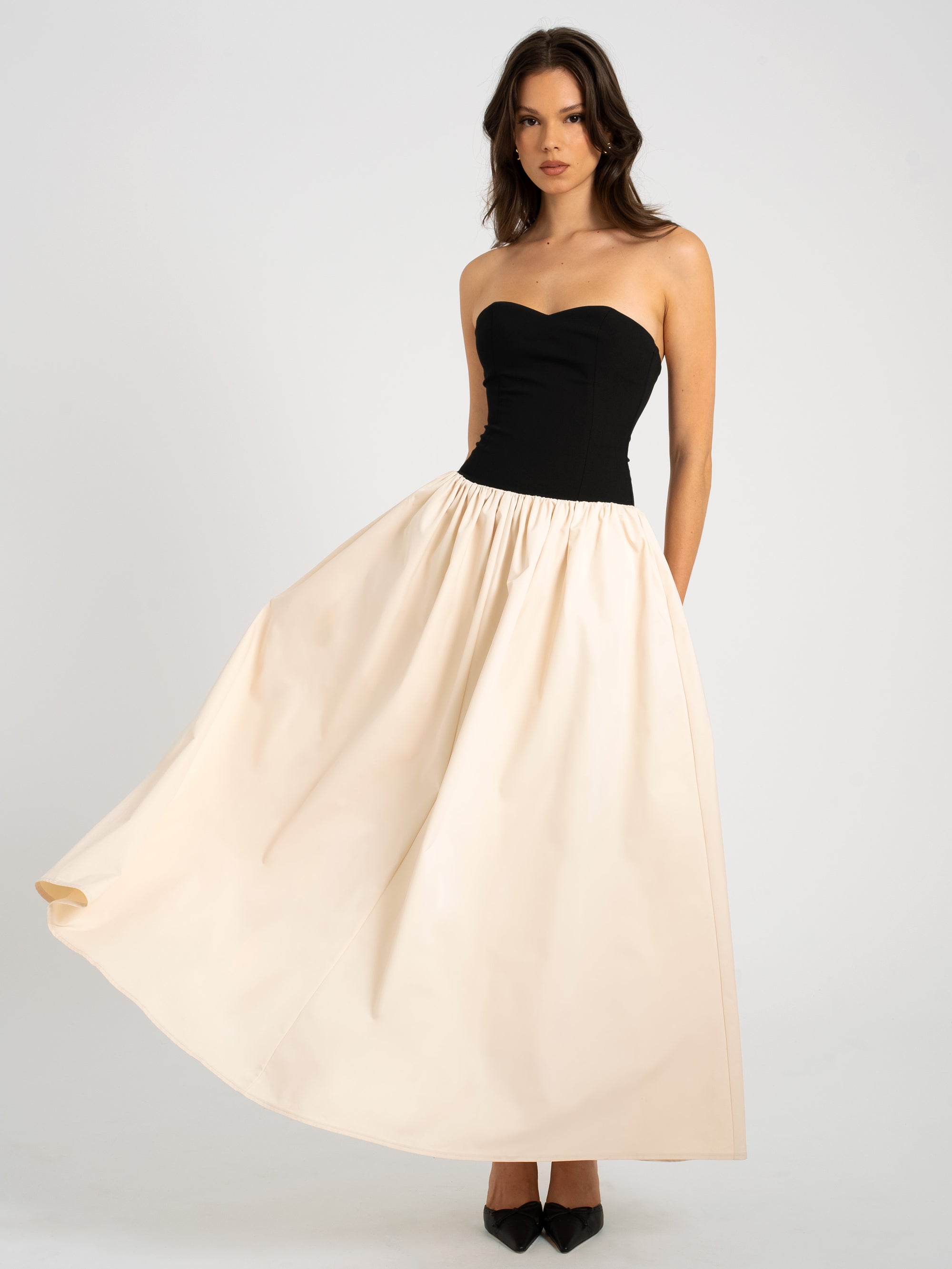 Sana Sweetheart Lace-up Back Drop Waist Maxi Dress (Archive Sale)