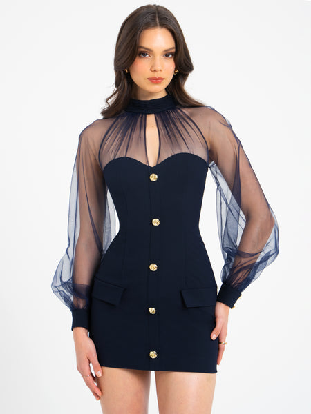 blue lantern sleeve dress Tabitha Navy Mesh Mini (Archive Sale) Web Collection: Over 67 Elevate your style at womens black party dresses Size:Full Sheet (Serves 90-100)