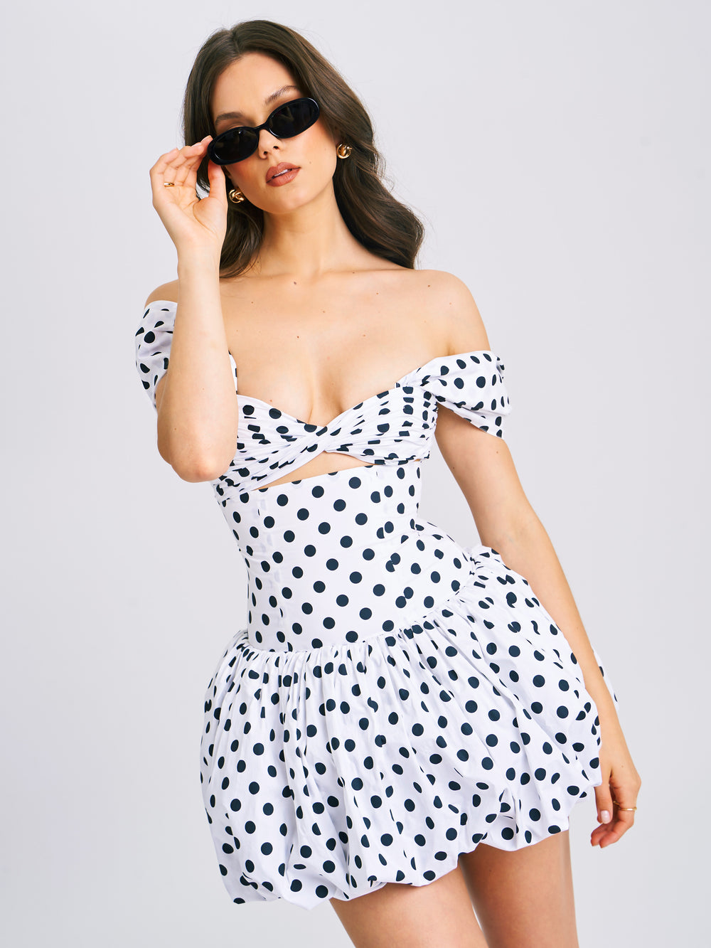 Mika Bubble Hem Viscose Mini Dress