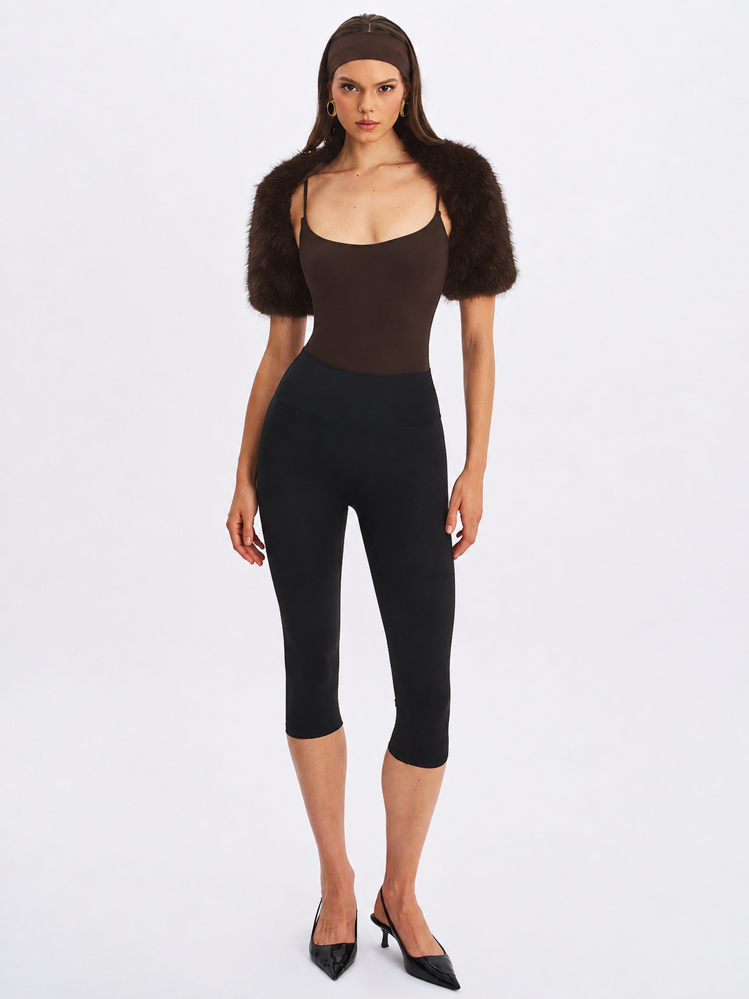 Kori Brown Faux Fur Micro Bolero