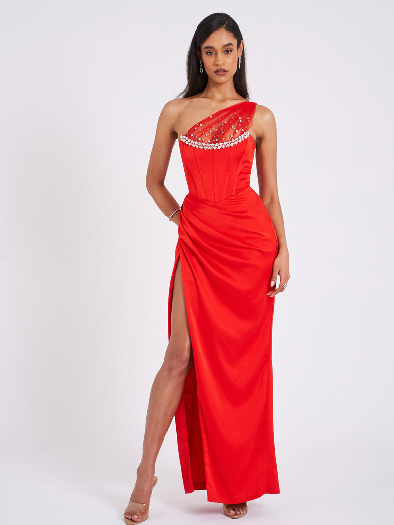 CRYSTAL Corset Gown - Scarlet Red – NBLUXE