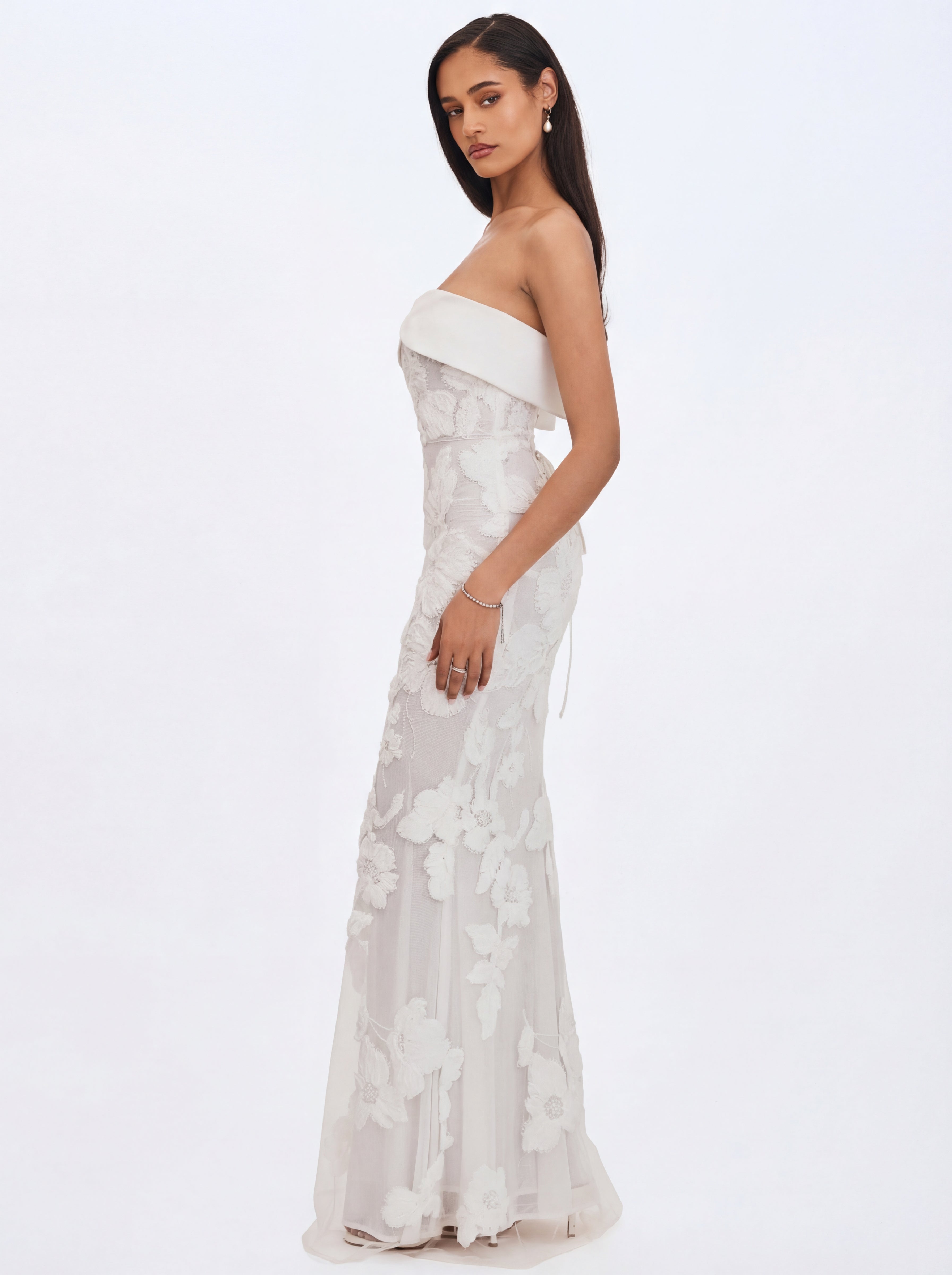 Raphaela White Floral Strapless Mermaid Wedding Dress (PREORDER)