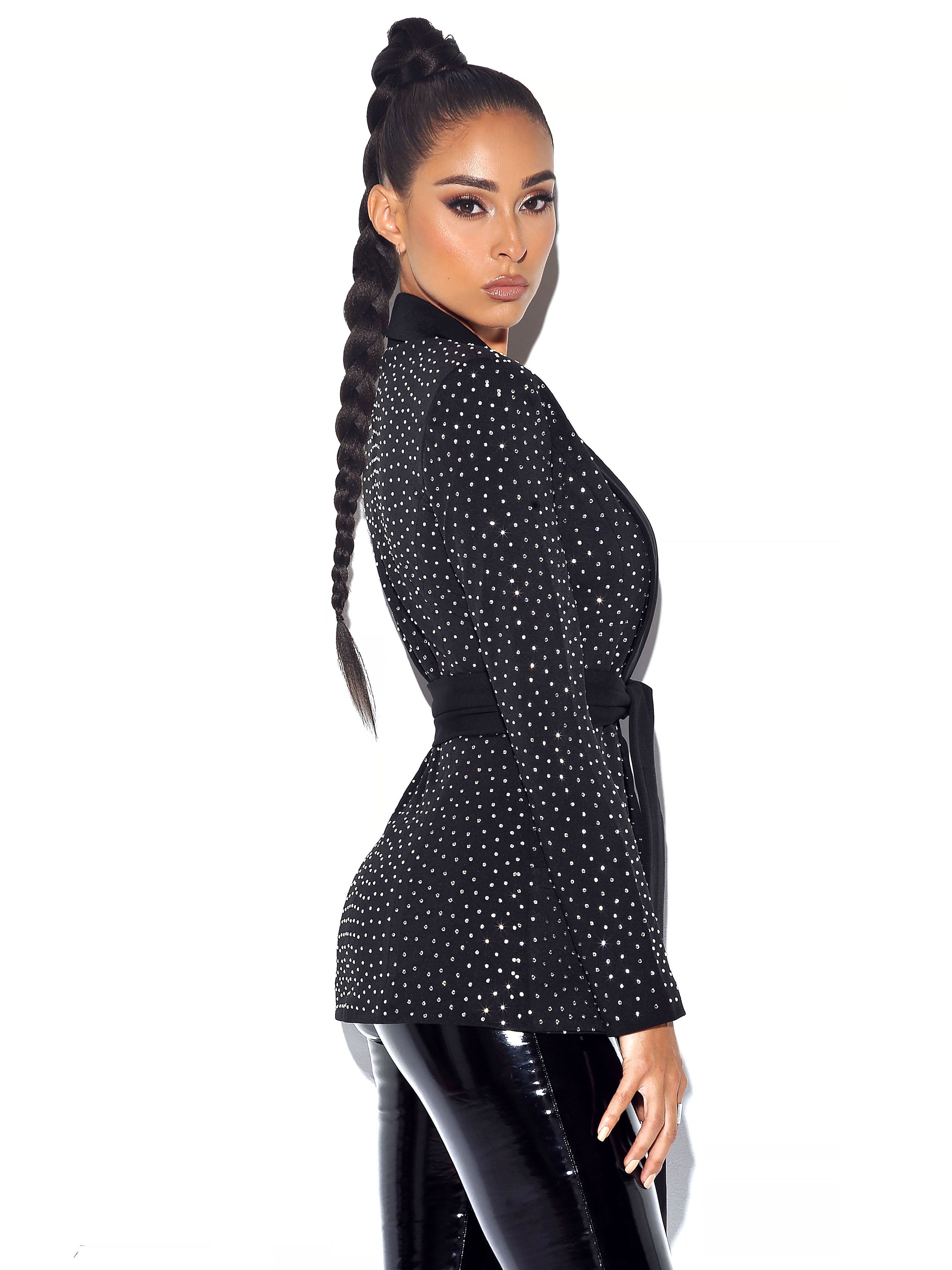 Visionary 水晶缀饰黑色西装外套