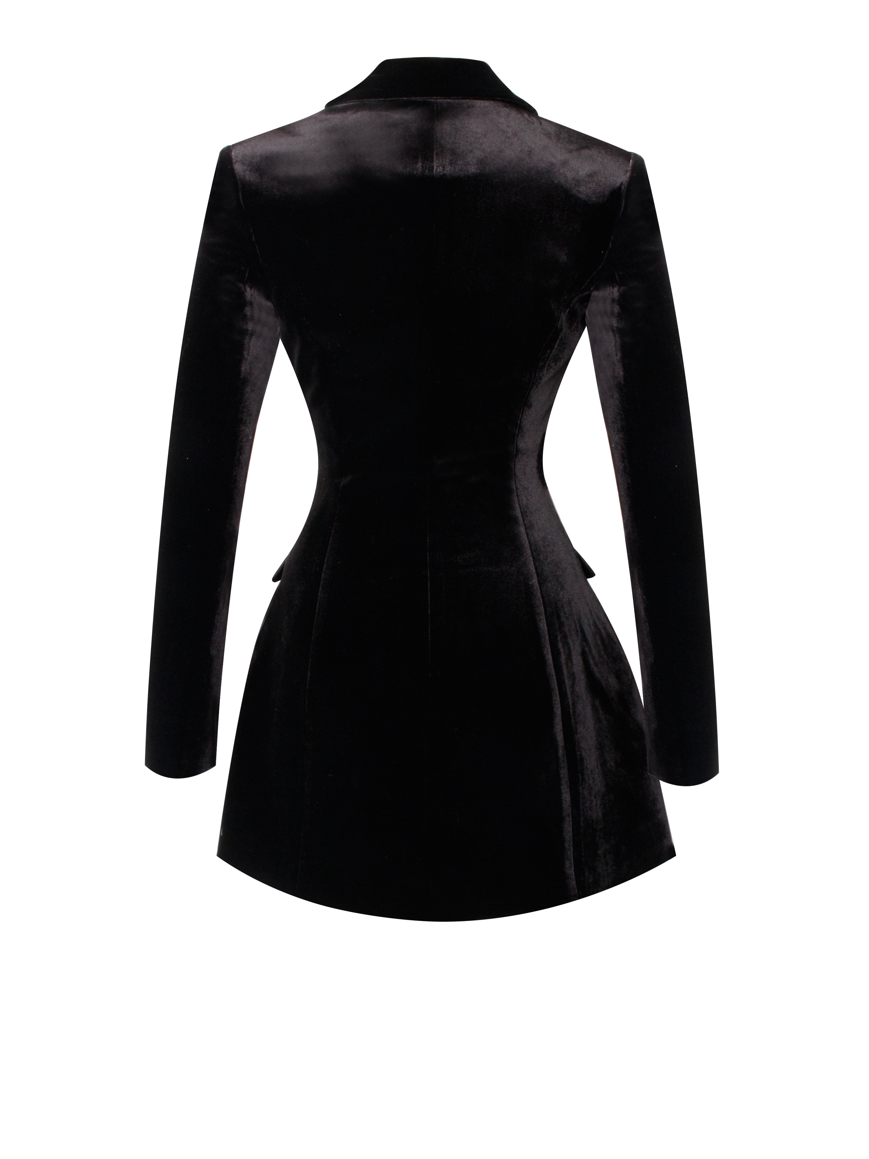 Calista Black Velvet Blazer Mini Dress