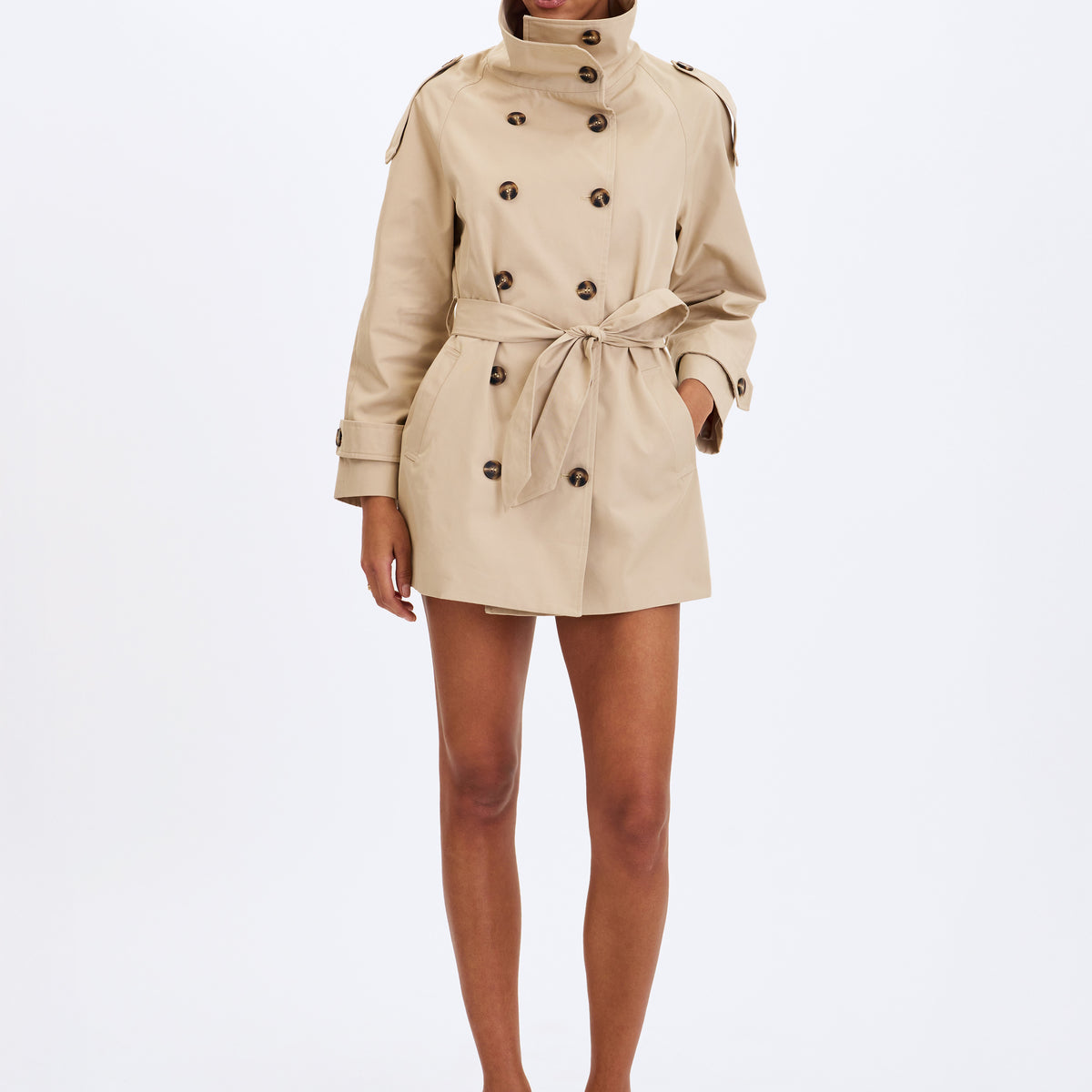 tan peacoat women