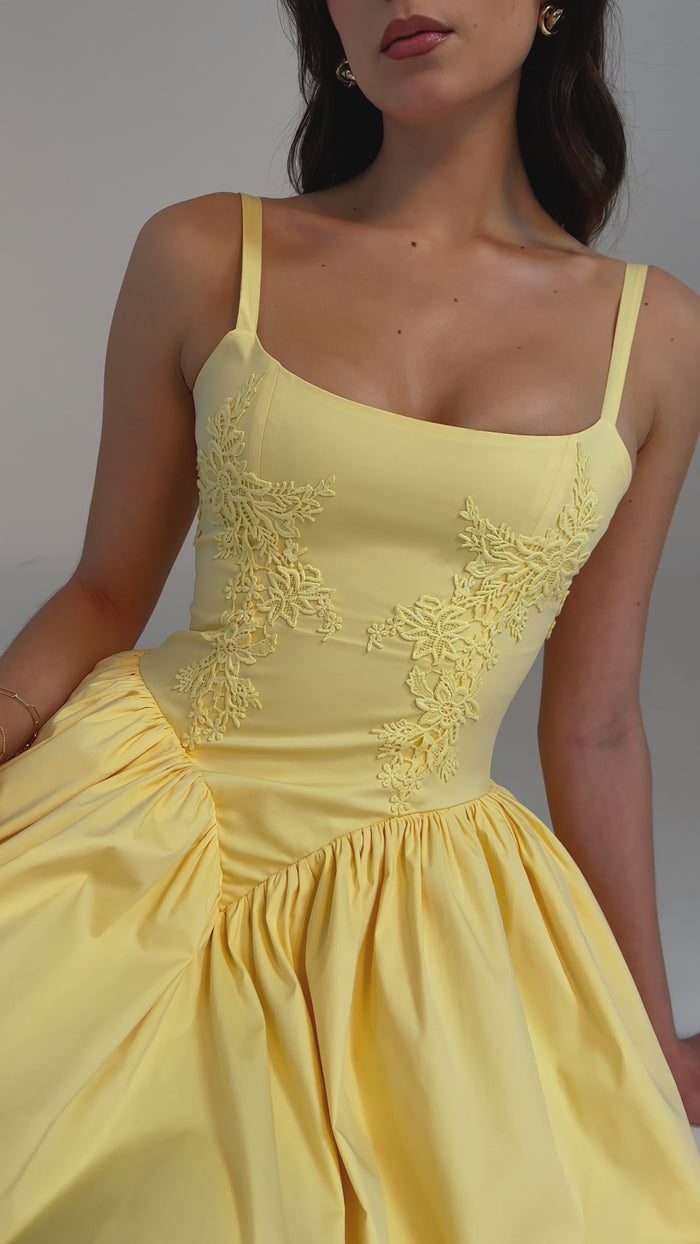 Cotton on Women's Curve Woven Kiara Tie Front Mini Dress Yellow Size 16 -