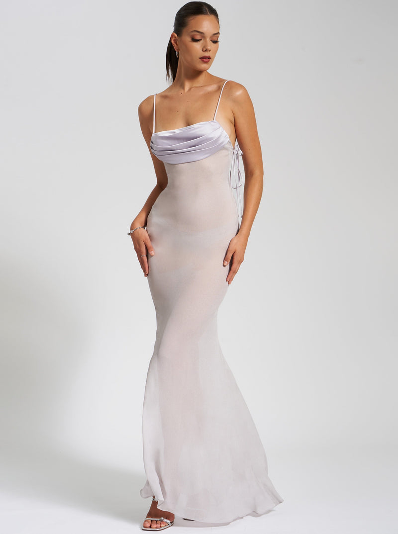All > Viscose silk open back maxi dress Buy from e-shop