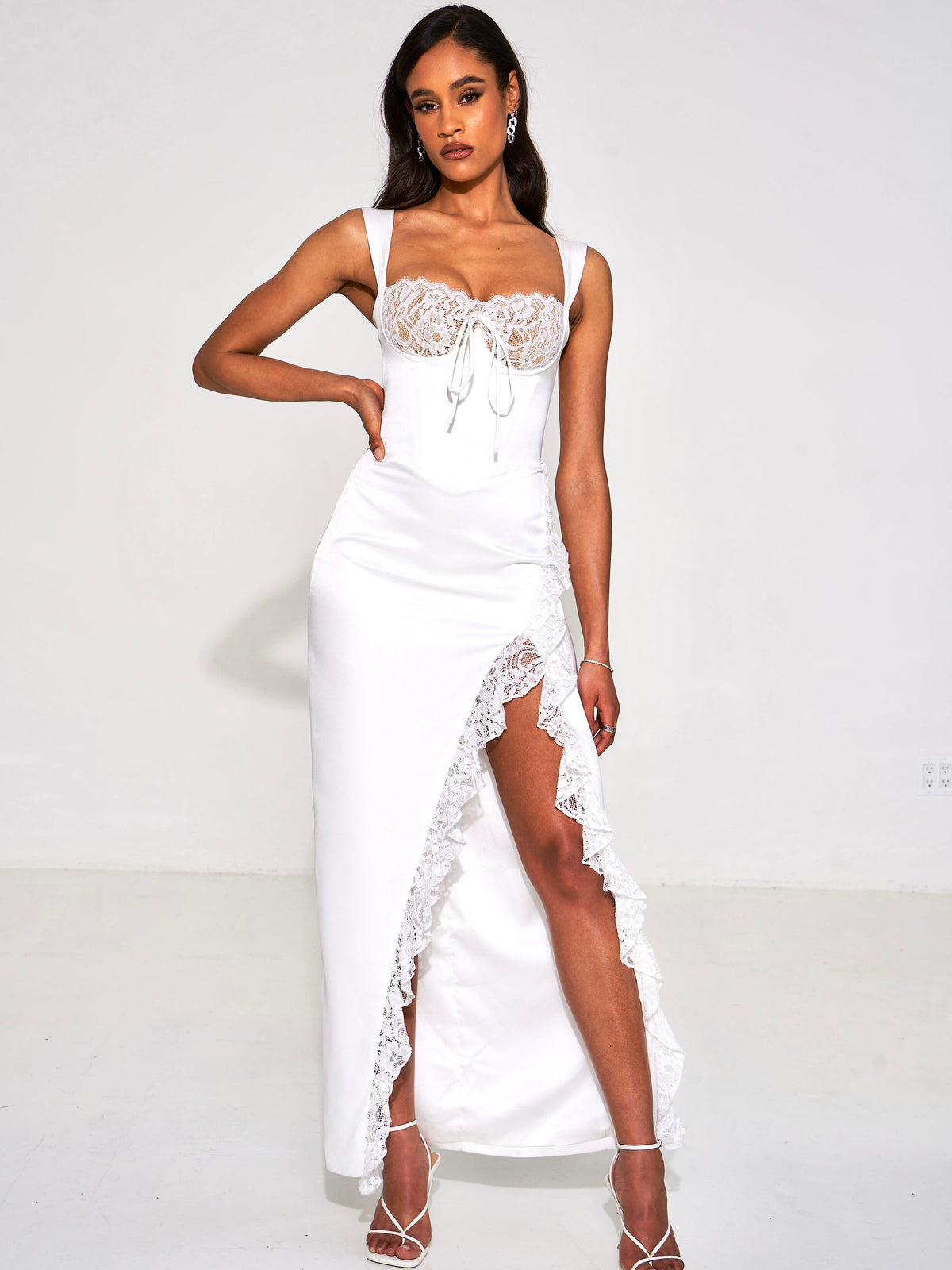 Natalia Corset Maxi Gown (White)
