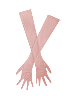 Qira Blush Mesh Opera-length Gloves