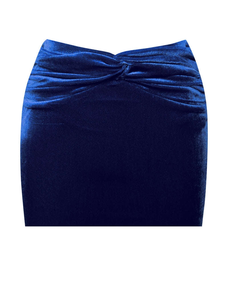 Betta Royal Blue Velvet Flare Skirt