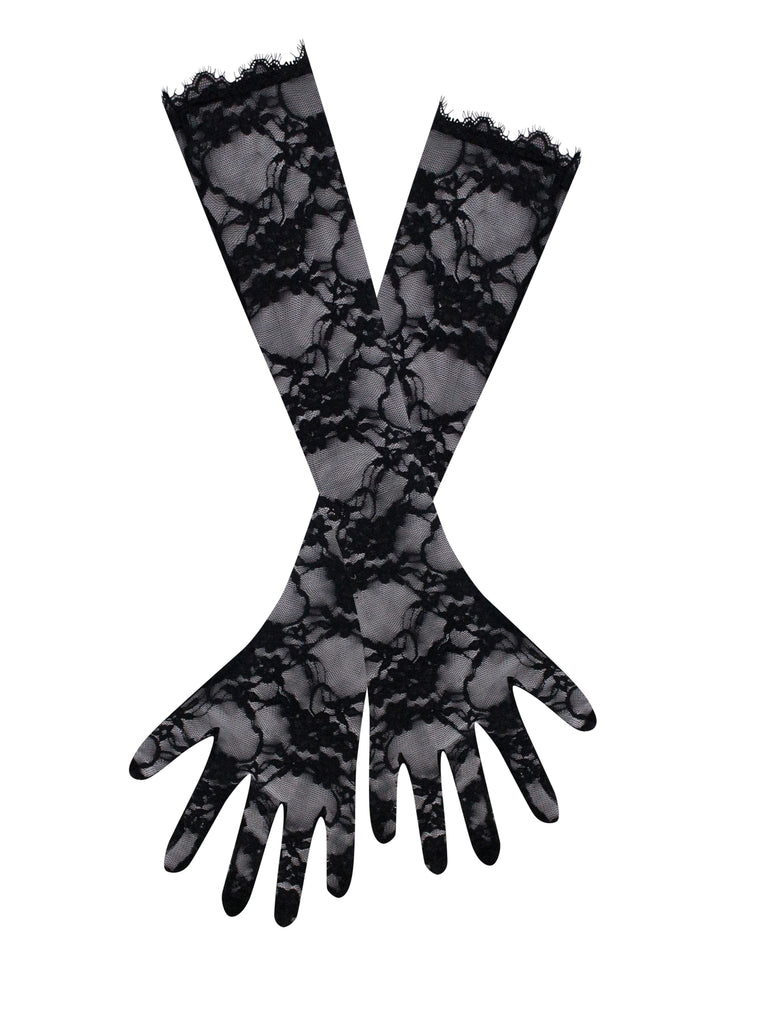 Rae Black Lace Opera-length Gloves – Miss Circle