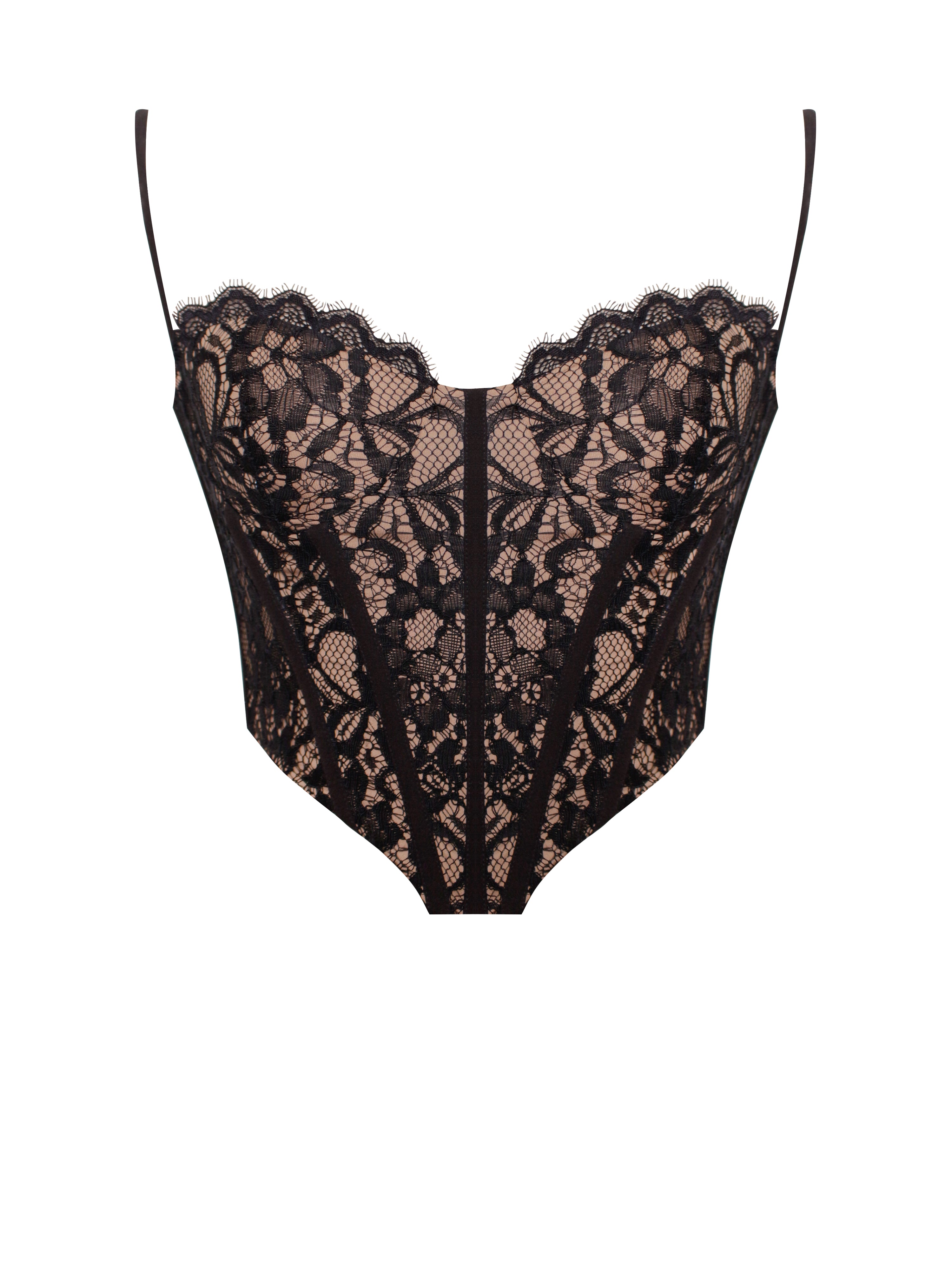 Grecia Black Lace Corset Top