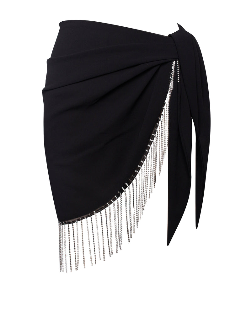 Quill Black Cover Up with Crystal Fringe