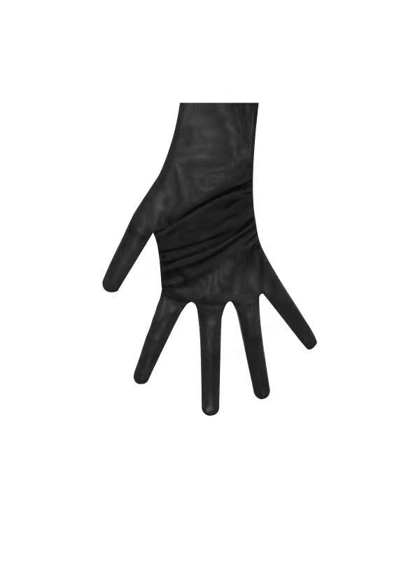 Qira Black Mesh Opera-length Gloves