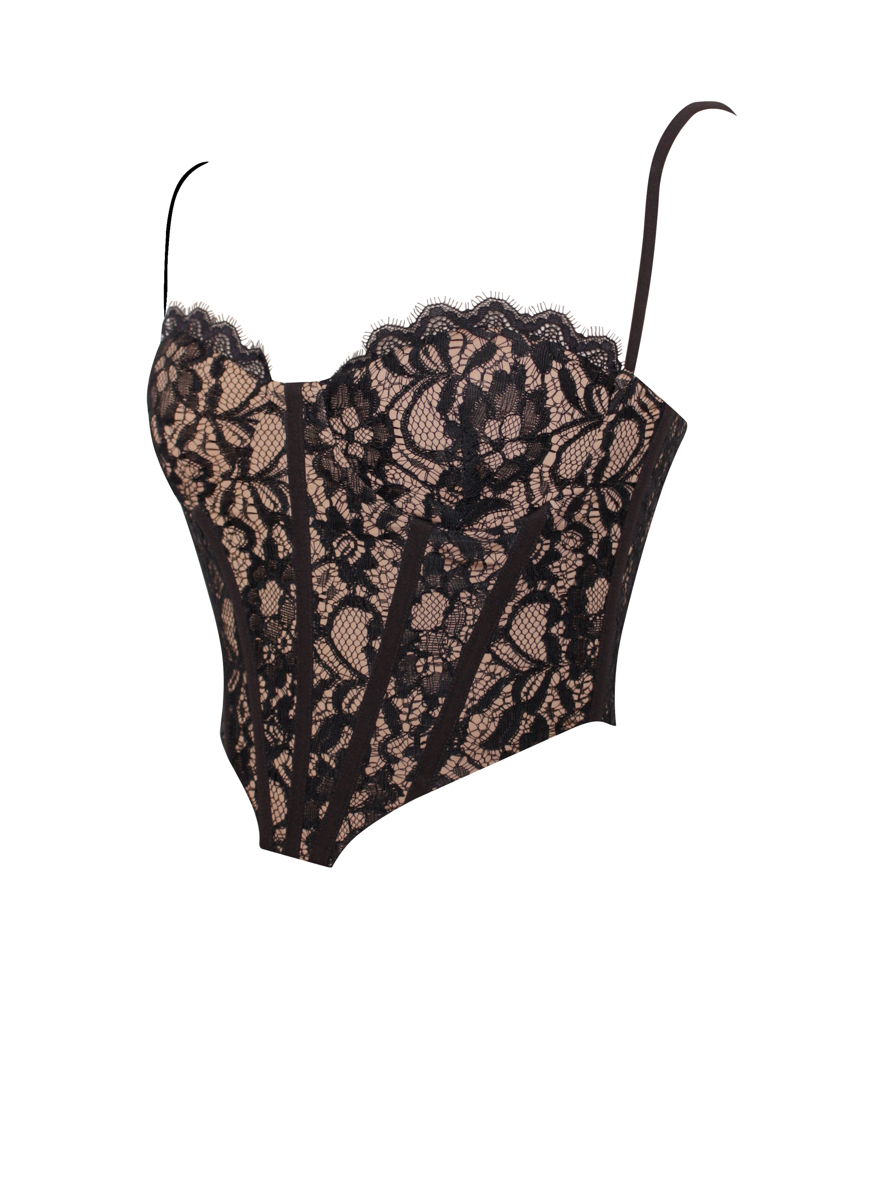 Grecia Black Lace Corset Top