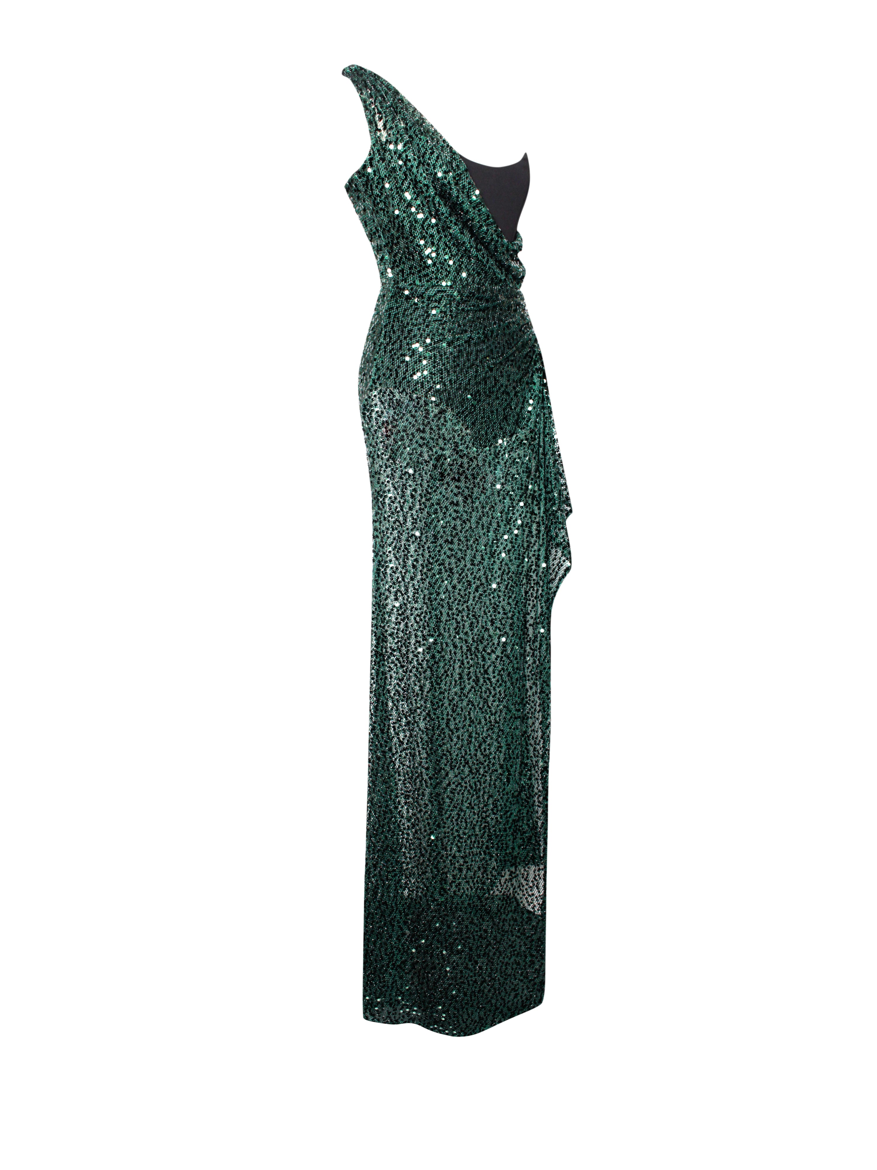 Miss Circle Women Umme Sequin Emerald Green Gown Miss Circle Women Umme Sequin Emerald Green Gown